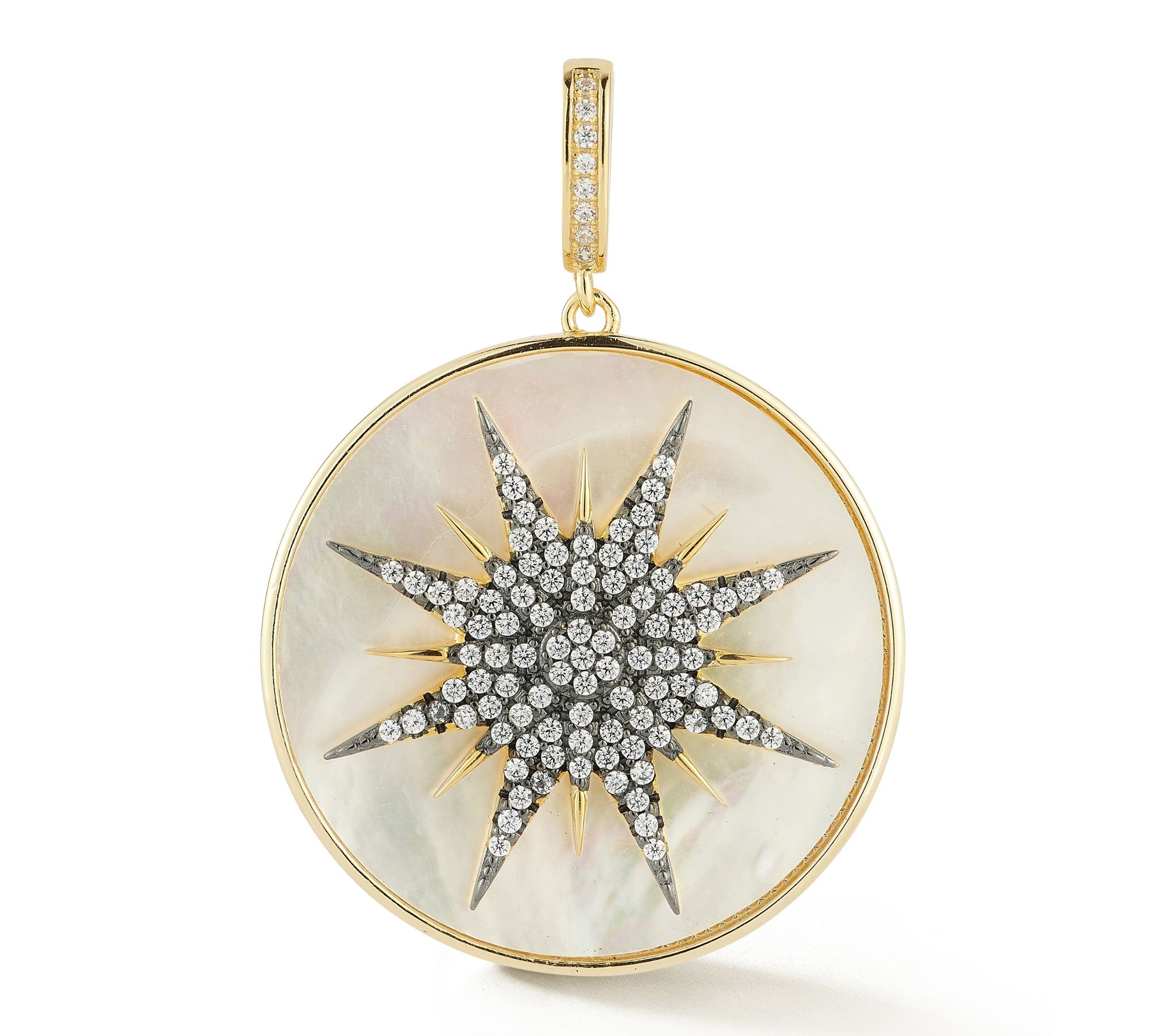 Sterlina Silver Mother of Pearl Starburst Pendant,
