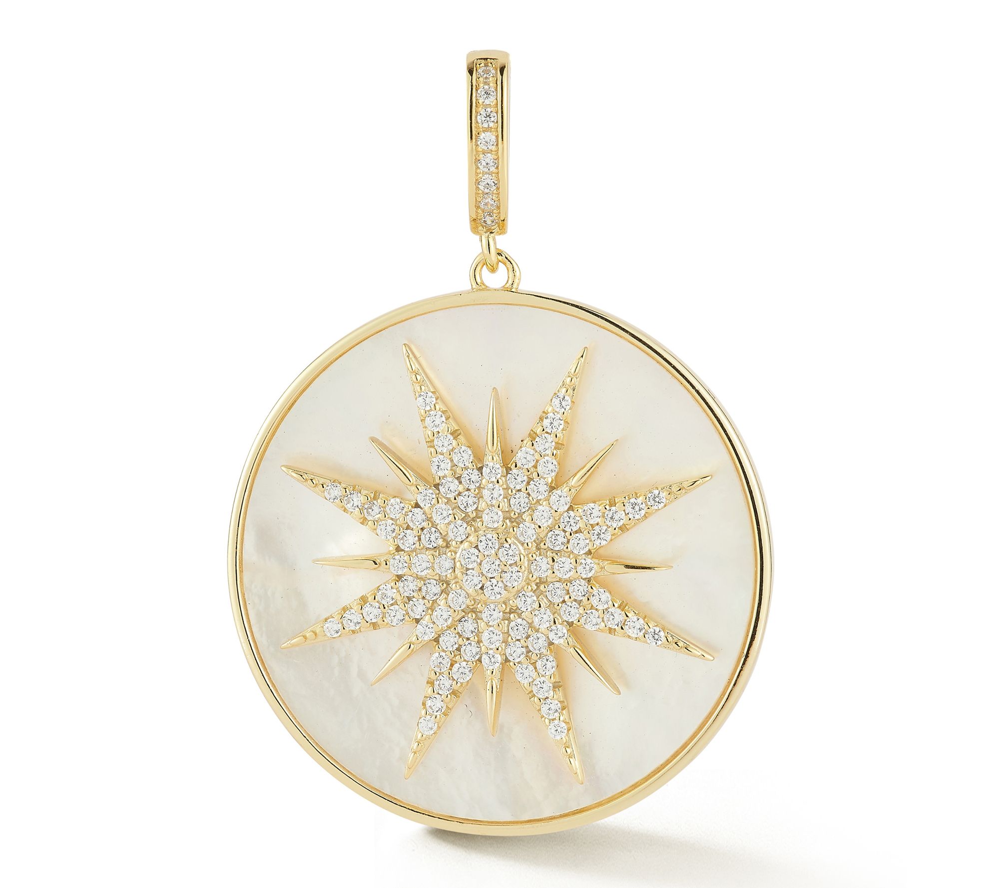 Sterlina Silver Mother of Pearl Starburst Pendant,