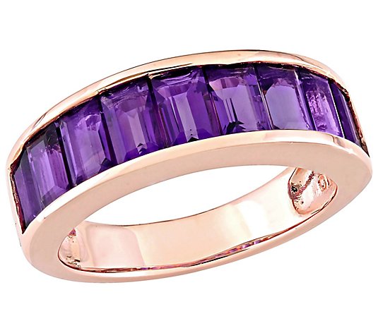 18K Rose Gold-Plated Sterling 2.30 cttw Amethyst Ring
