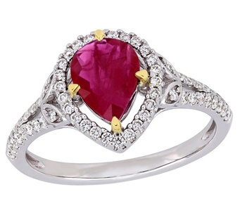 Bellini 14K Gold 1.30 cttw Ruby and 0.30 cttw Diamond Ring - J489665