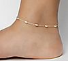 Veronese 18K Gold Clad Diamond Cut Bead Ankle Bracelet, 2.5g, 2 of 2
