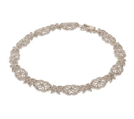 AffinityDiamond 1/2 ct tw Vintage Inspired 7-1/4" Bracelet, 14K