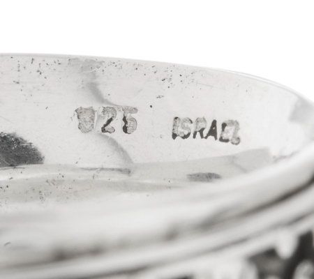 Or Paz Sterling Gemstone Floral Design Spinner Ring - QVC.com