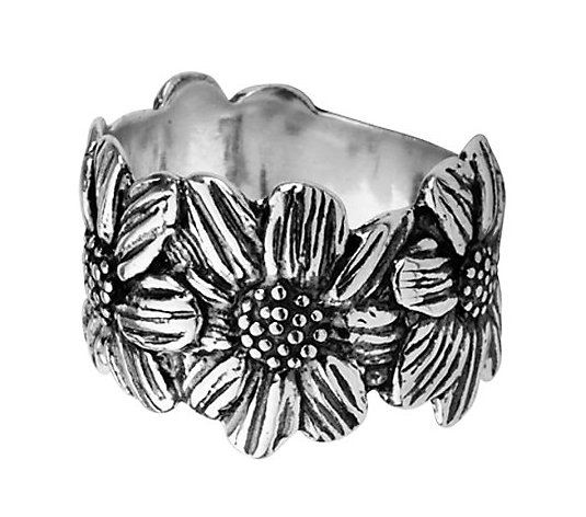 Or Paz Sterling Sunflower Band Style Ring