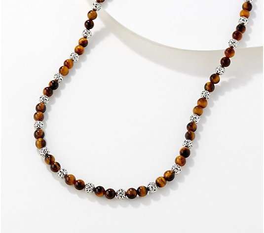 Lois Hill Sterling Silver Gemstone Beaded Necklace