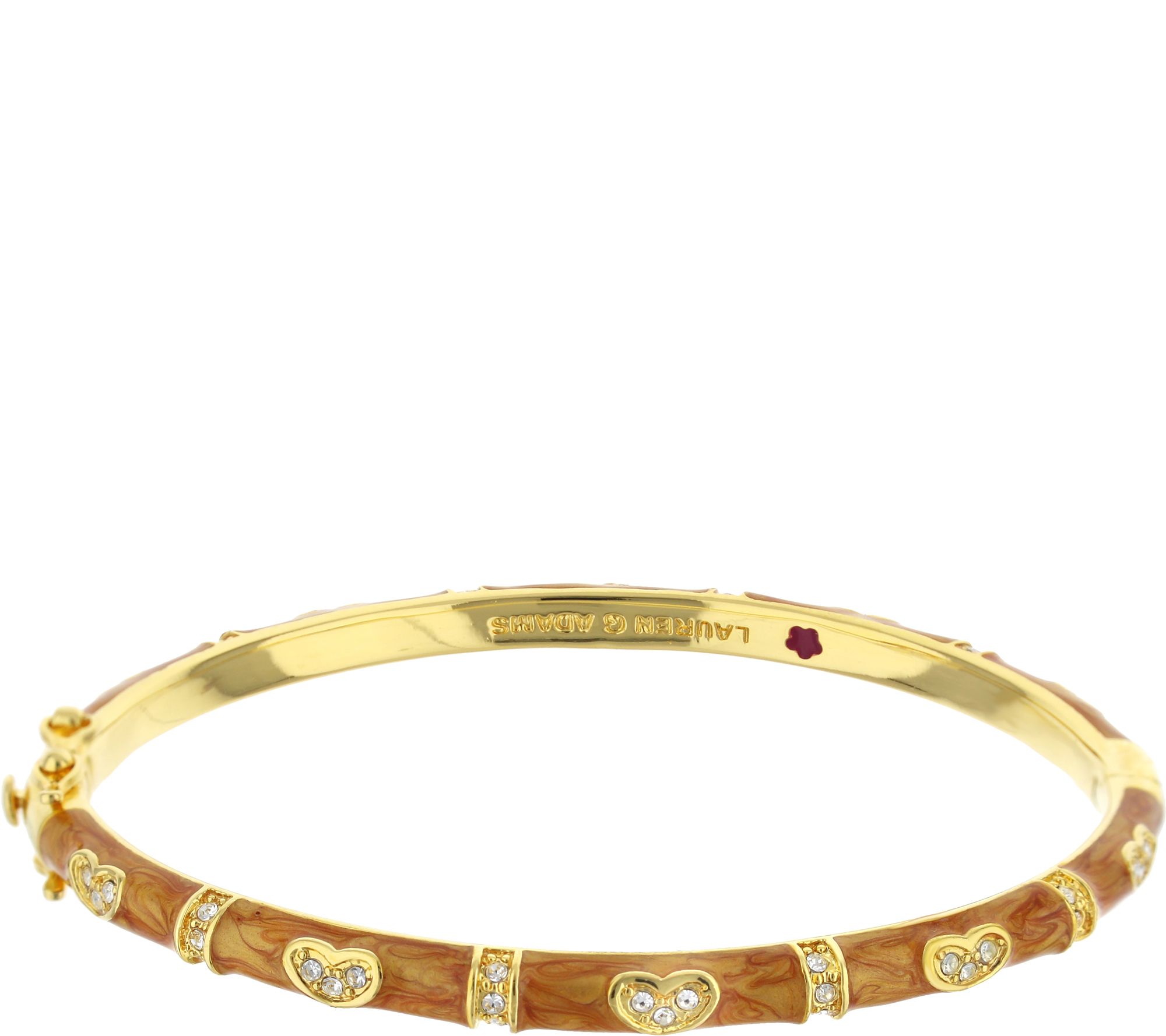 Lauren G Adams Goldtone Enamel Bangle with Heart Design - QVC.com