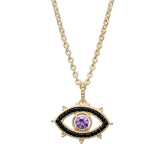 Amethyst Evil Eye Amulet Necklace