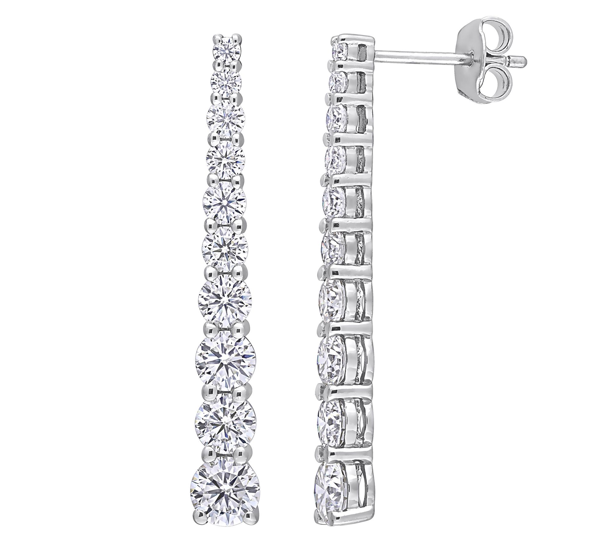 MoissanIce Moissanite 2.40 cttw Journey E arrings, Sterling