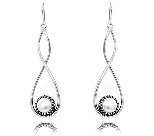 Or Paz Twisted Cultured Pearl Earrings, Sterling