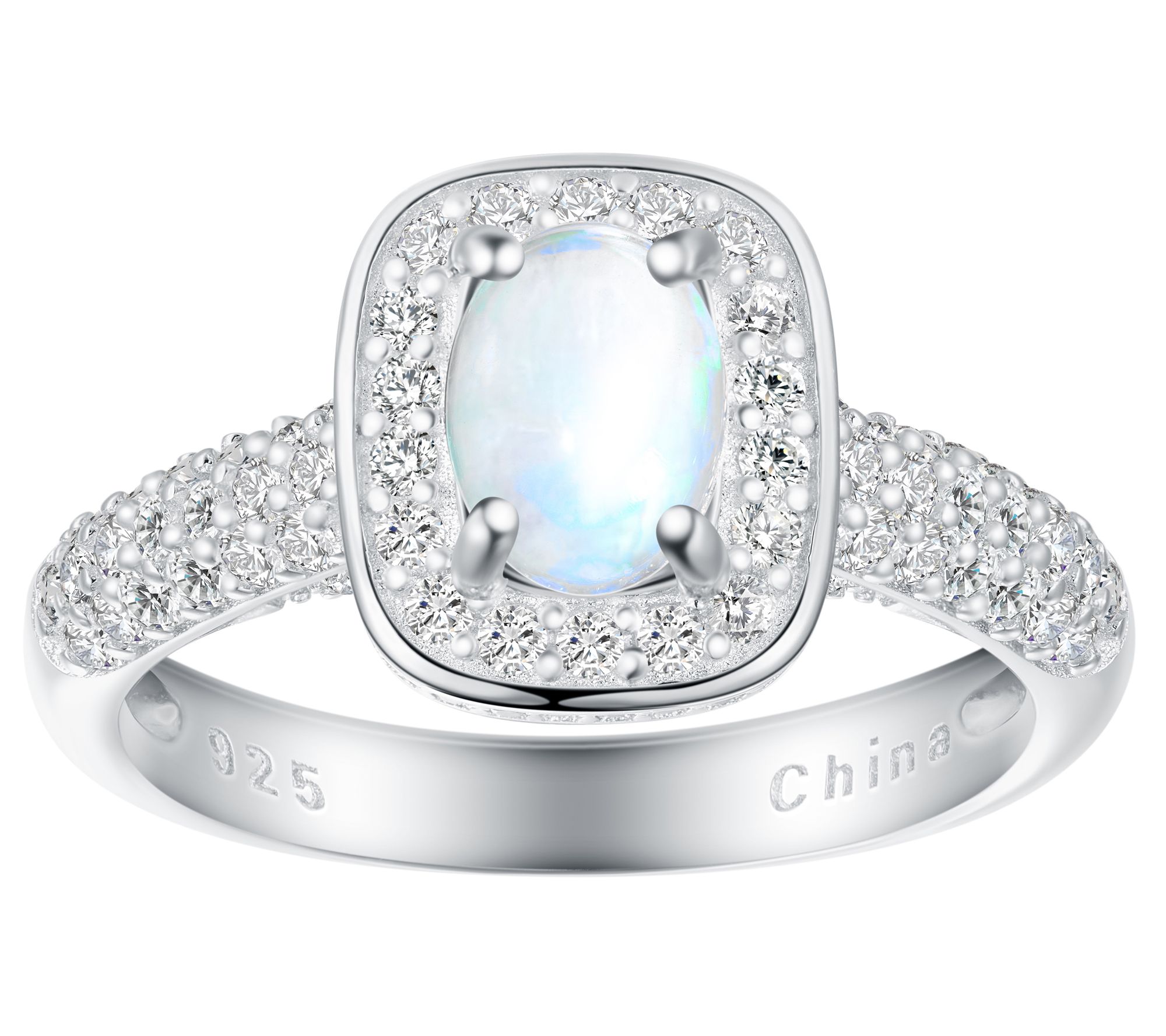 Sterling Silver Birthstone & White Zircon H aloRing