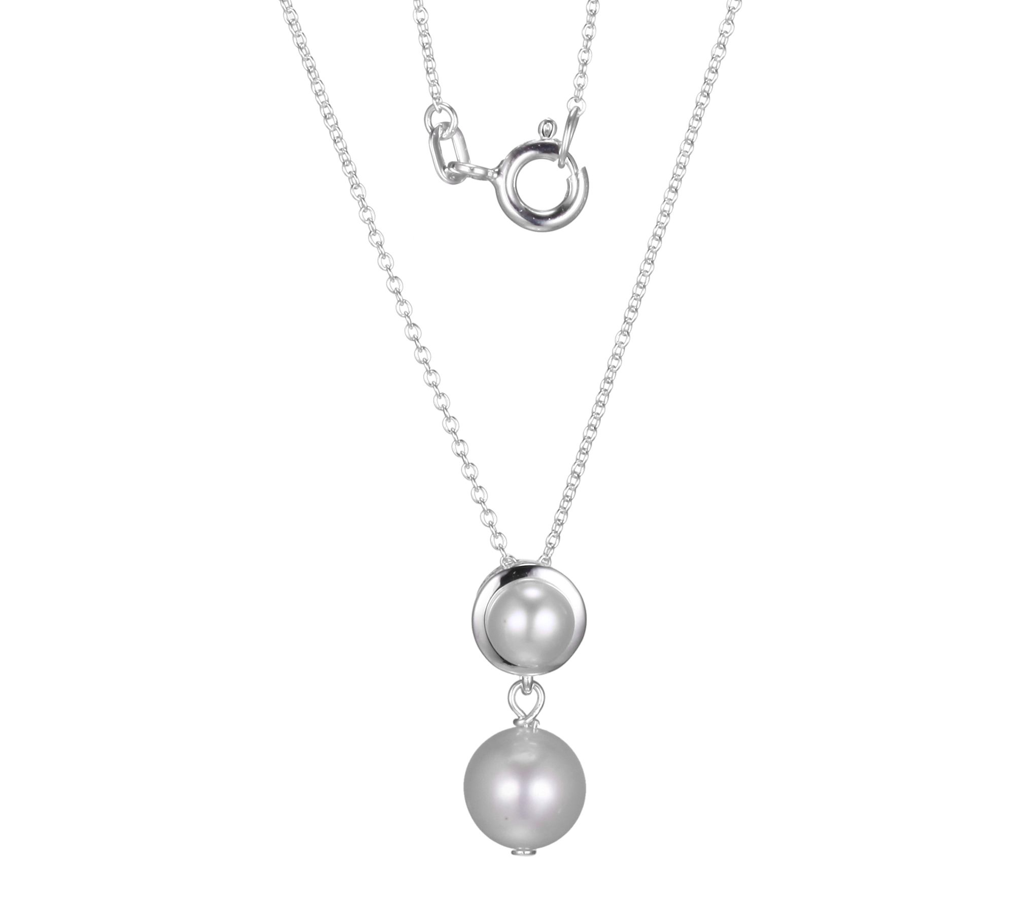 Affinity Gems Sterling Silver Cultured Pearl Drop Necklace - QVC.com