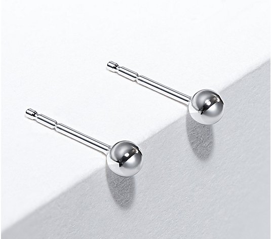 High Polished Ball Stud Earrings, 18K Gold CladSterling