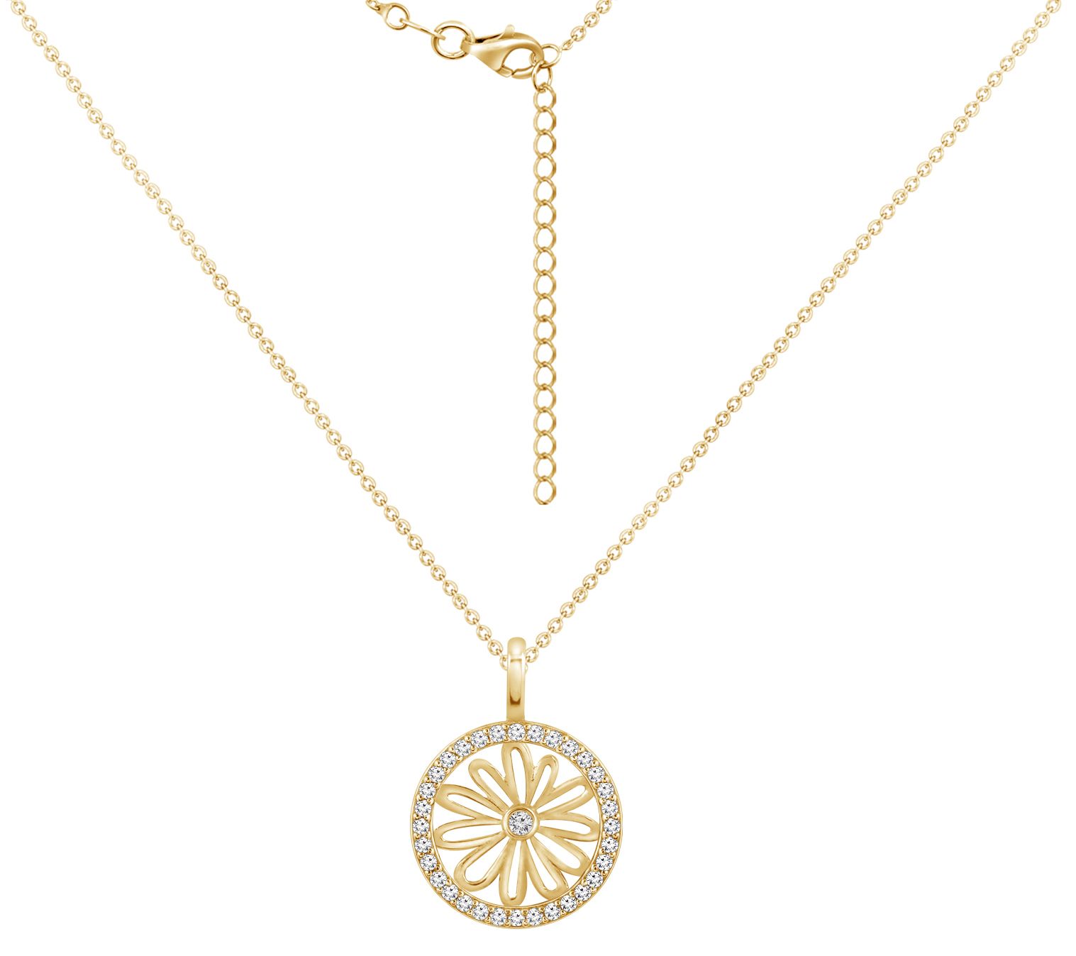 Solid Gold Birth Month Flower Necklaces