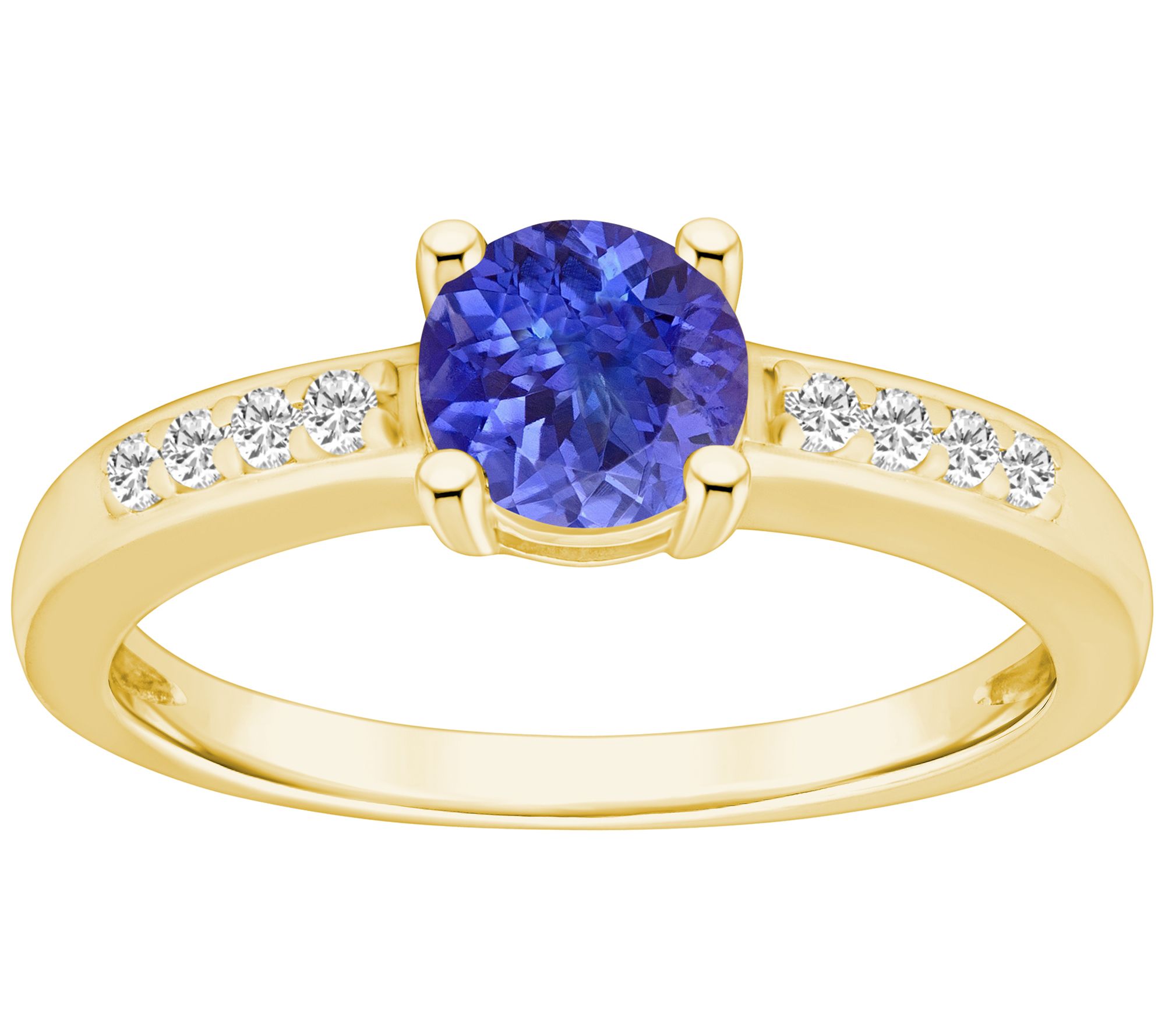 Affinity Gems Round Tanzanite & Diamond Ring, 1 4K Gold