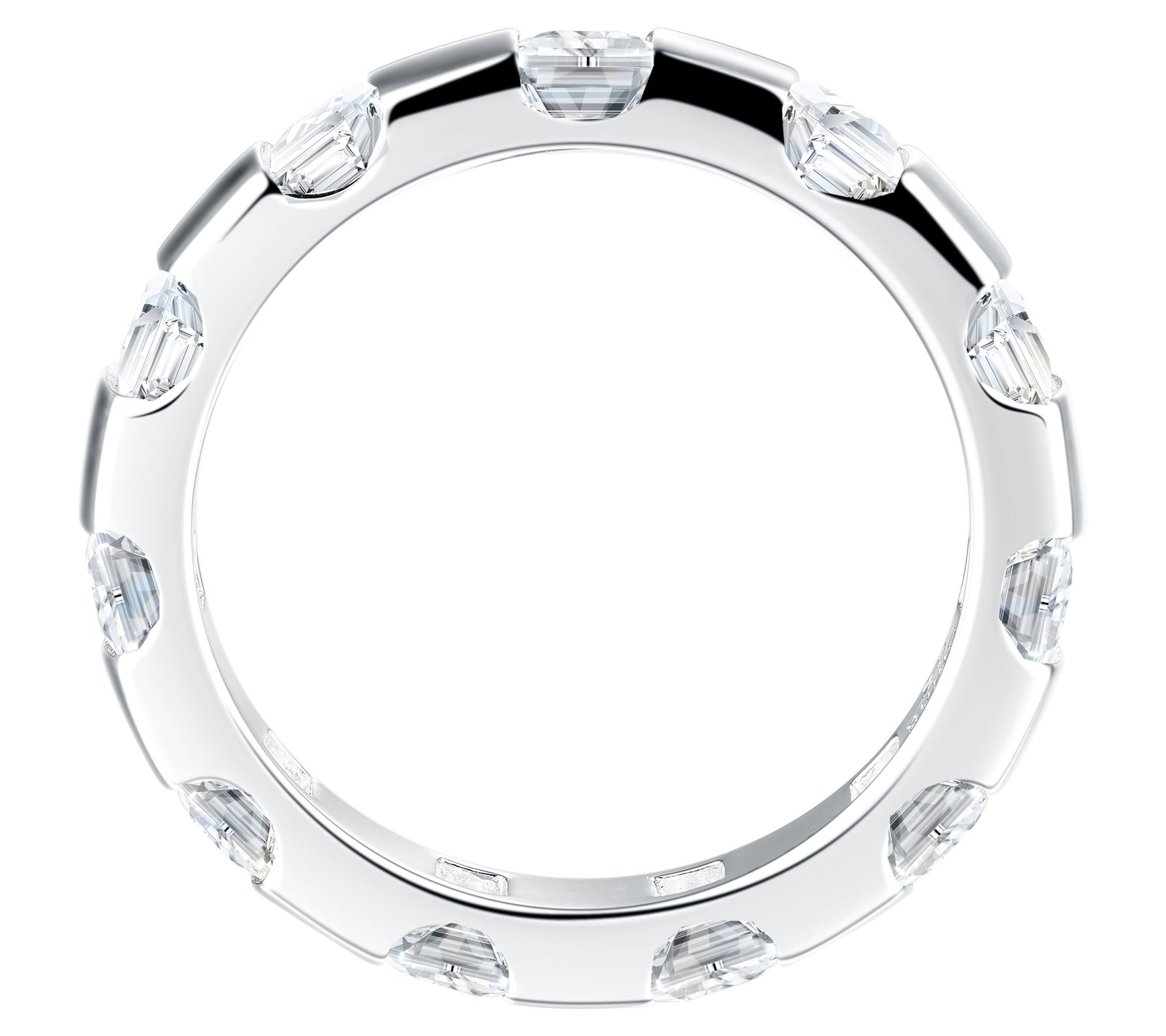 Diamonique 1.95 cttw Asscher-Cut Wedding Band, Sterling Silver - QVC.com