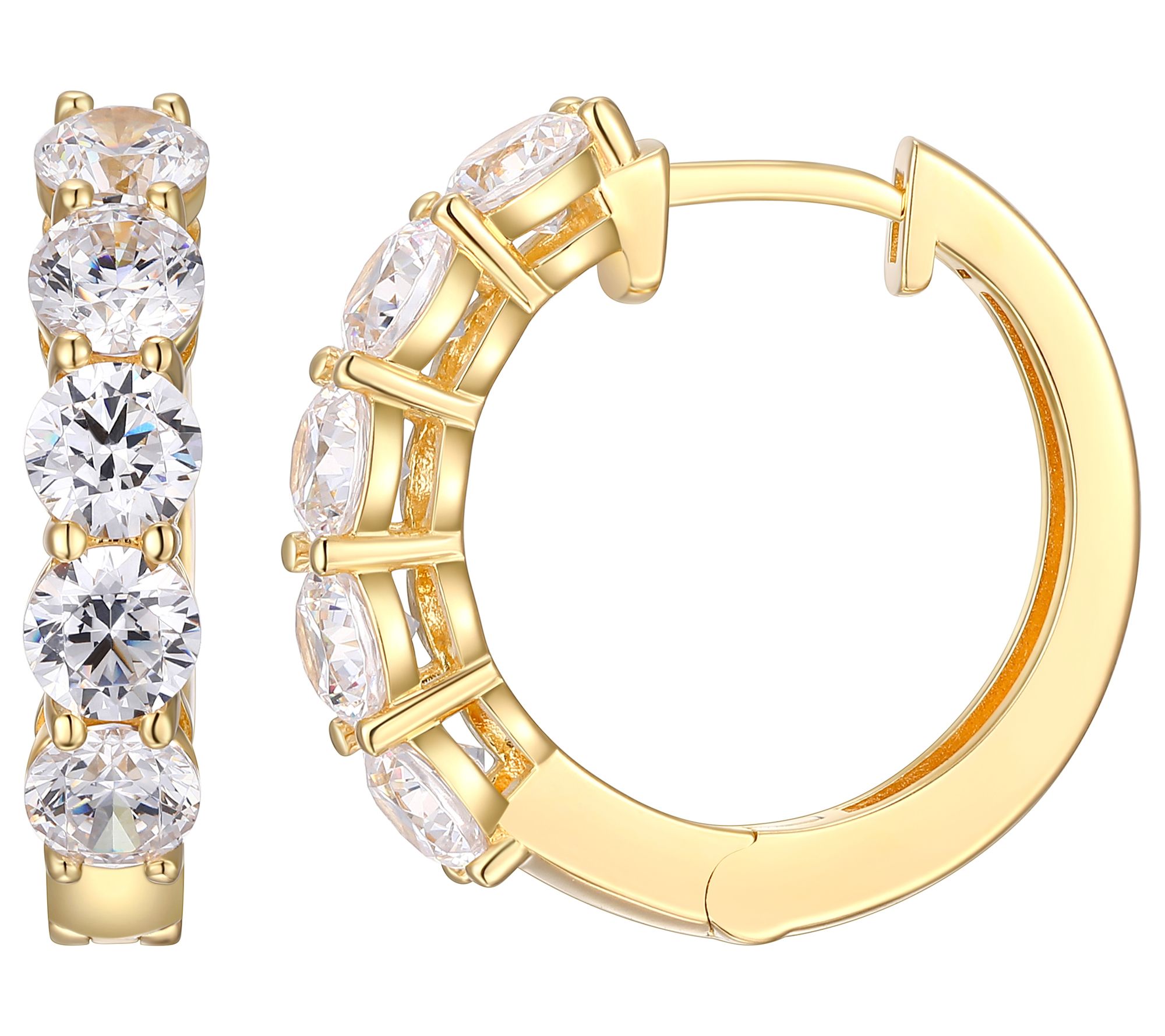 Sterling Silver 3.00 cttw Moissanite Hoop Earrings