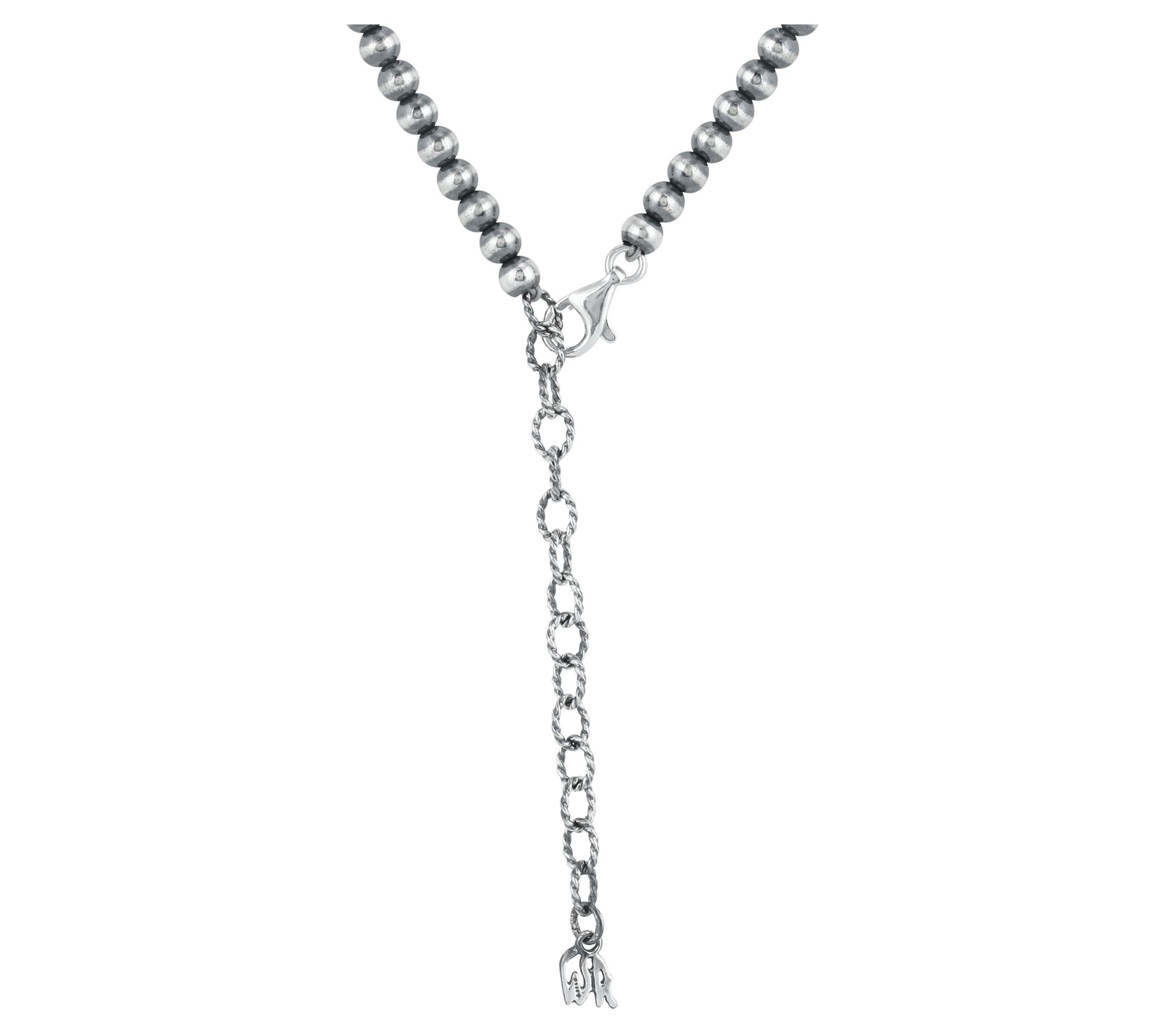 American West Sterling Silver Lapis Squash Blossom Necklace