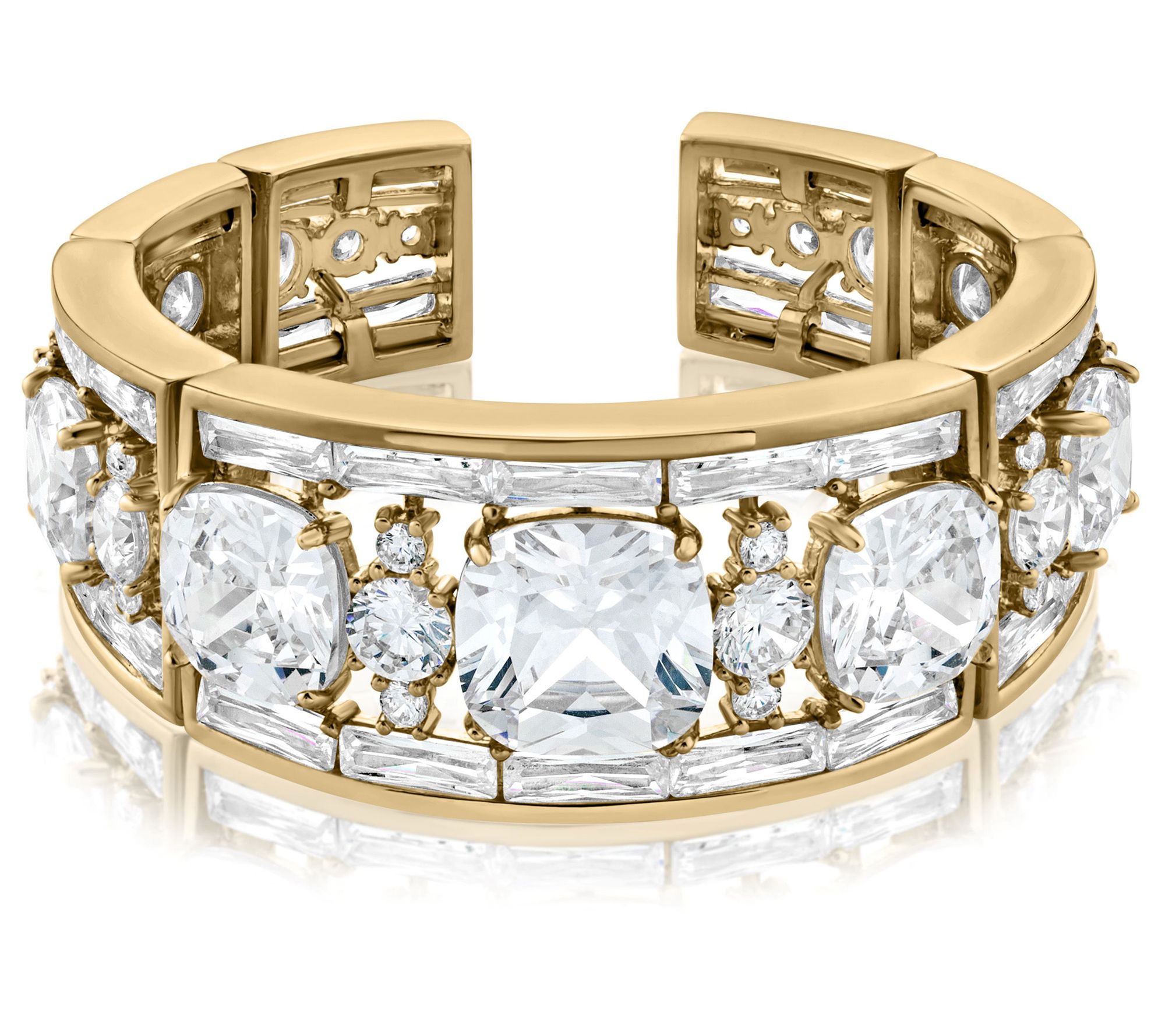 Diamonique x Zaxie 15.00 cttw Goldtone Statement Cuff