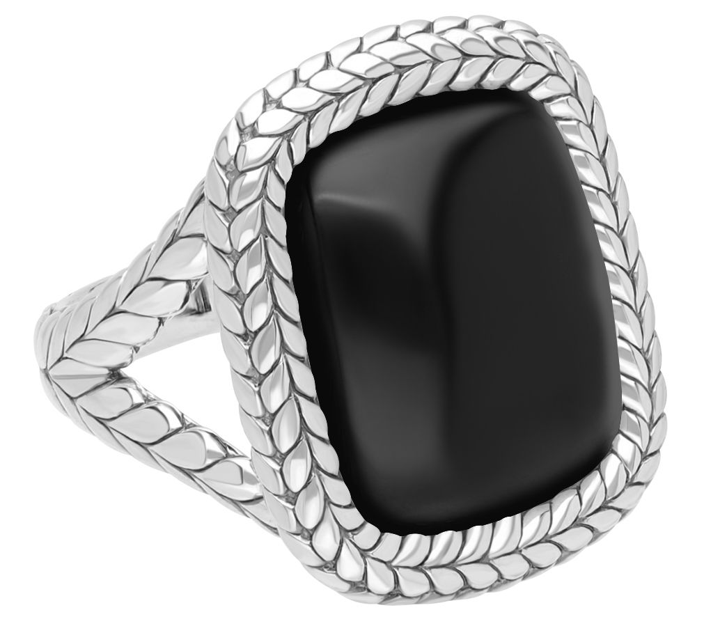 Tiffany Kay Studio Sterling Herringbone Gemstone Cocktail Ring