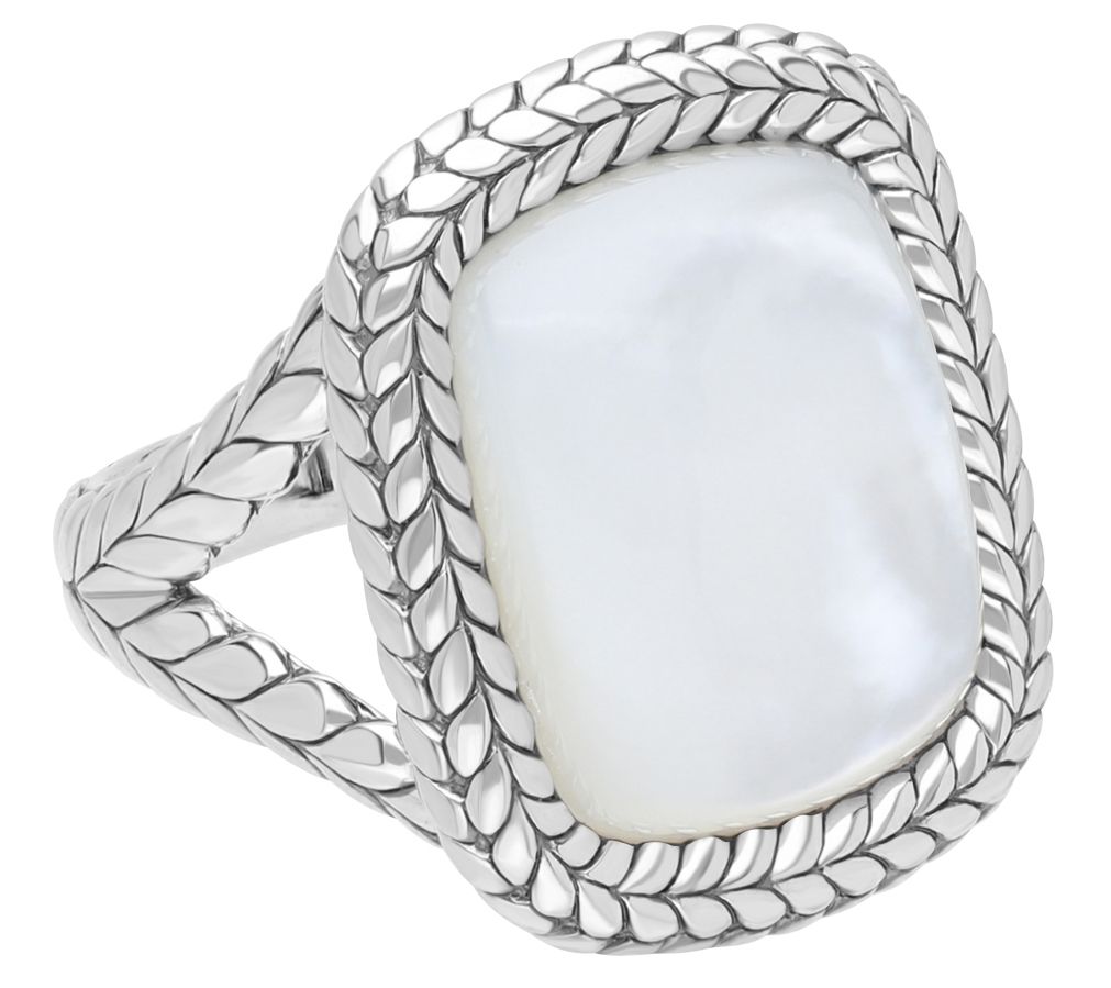 Tiffany Kay Studio Sterling Herringbone Gemstone Cocktail Ring