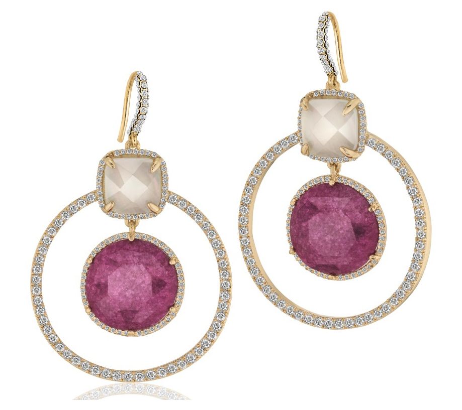 Zaxie By Stefanie Taylor Summertime White JadeHoop Earrings