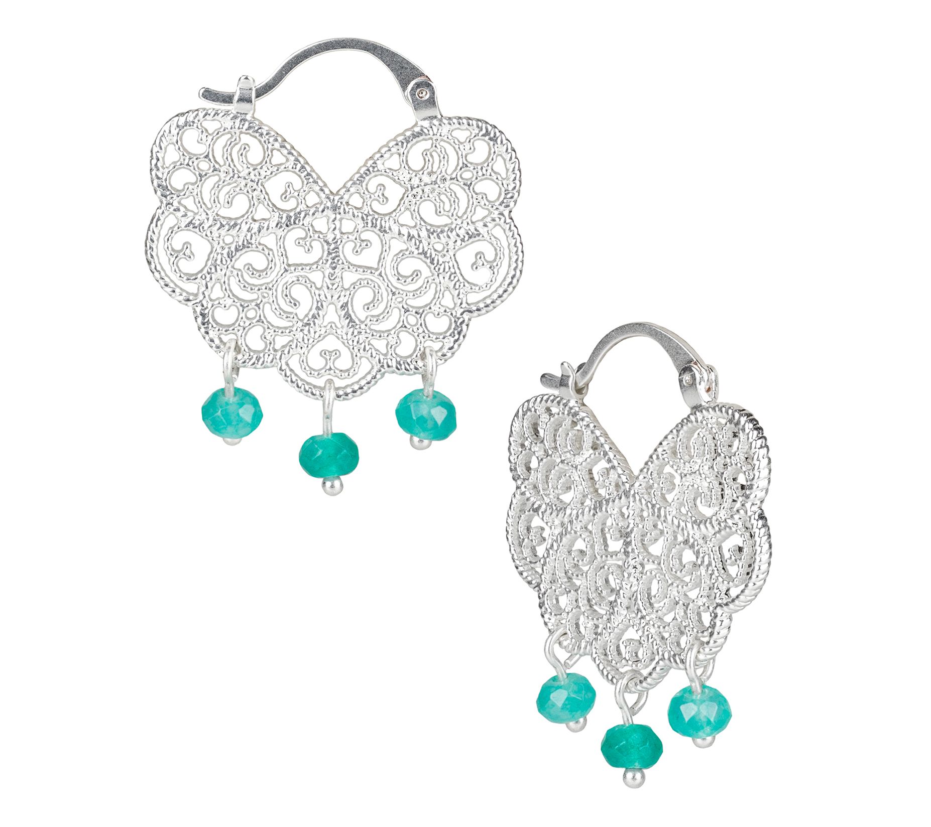 Patricia Nash Filigree Flutter Heart Dangle Earrings