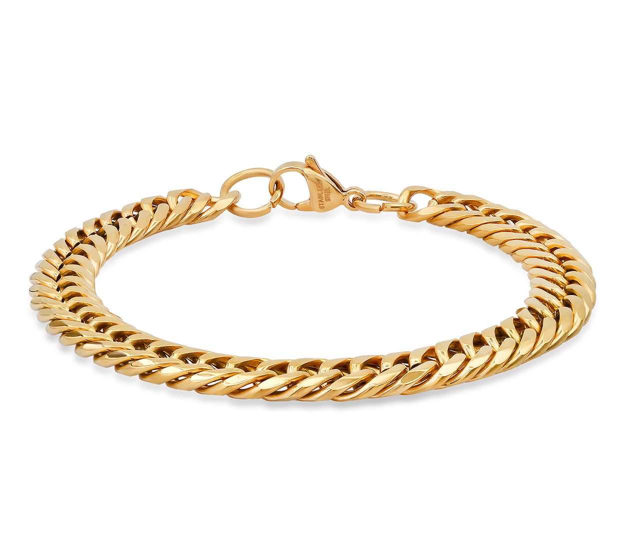 Steel By Design Men's 18K Gold Plated Curb LinkBracelet