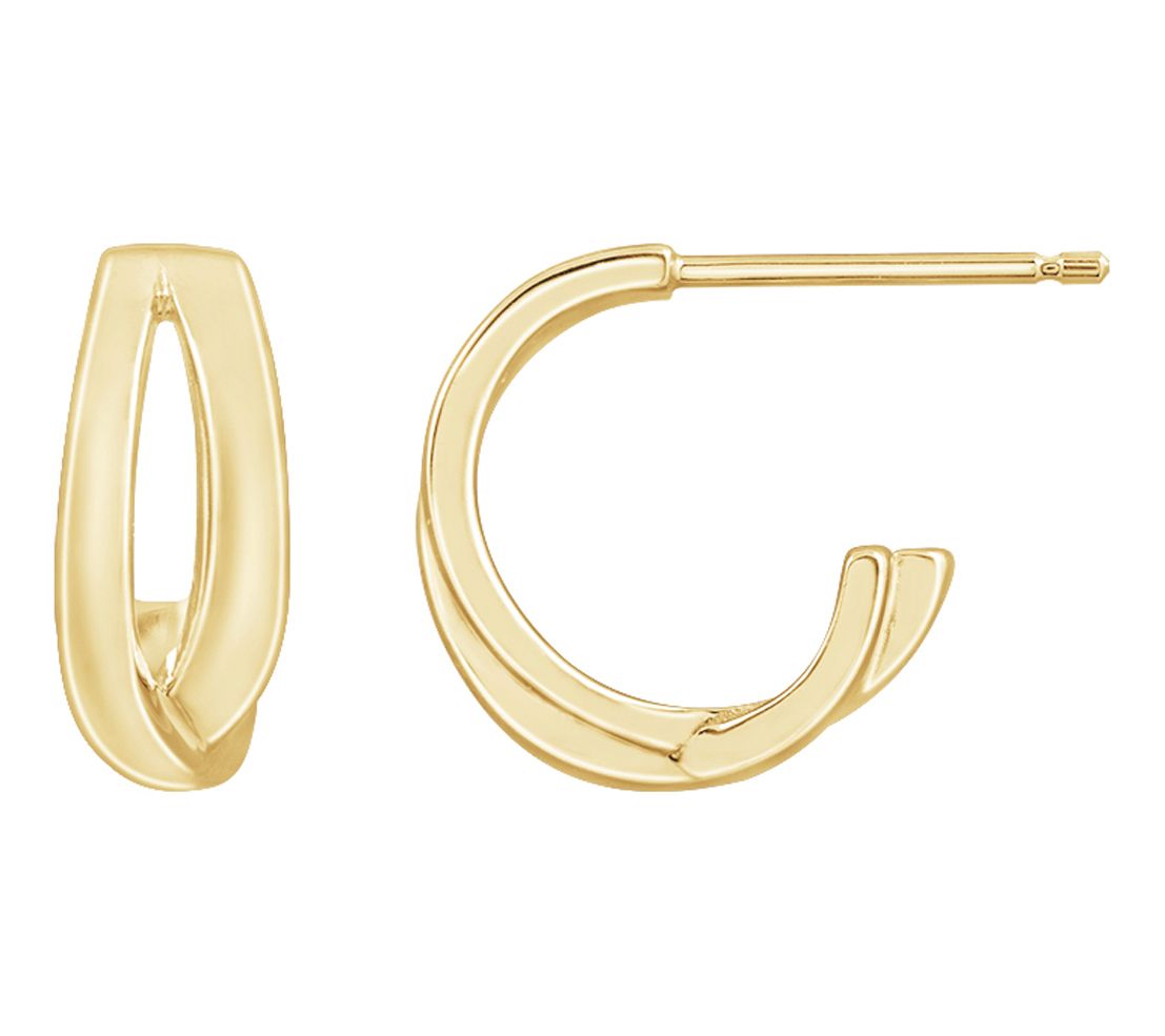 14K Gold Plated Curvy Hoop Earrings