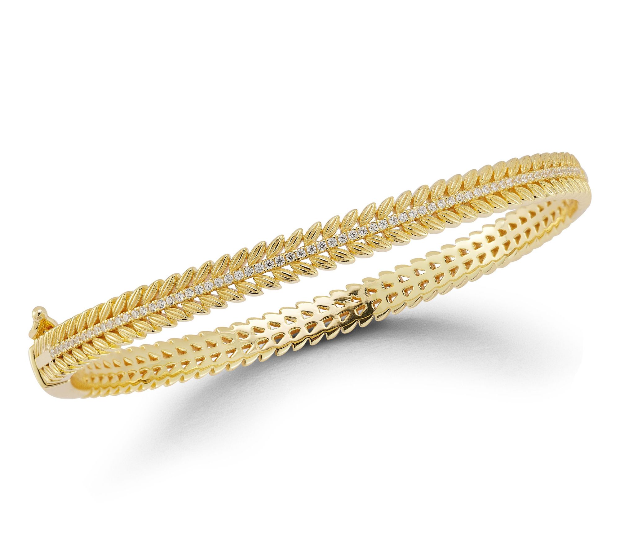 Sterlina Silver Pave Wreath Bangle, Sterling