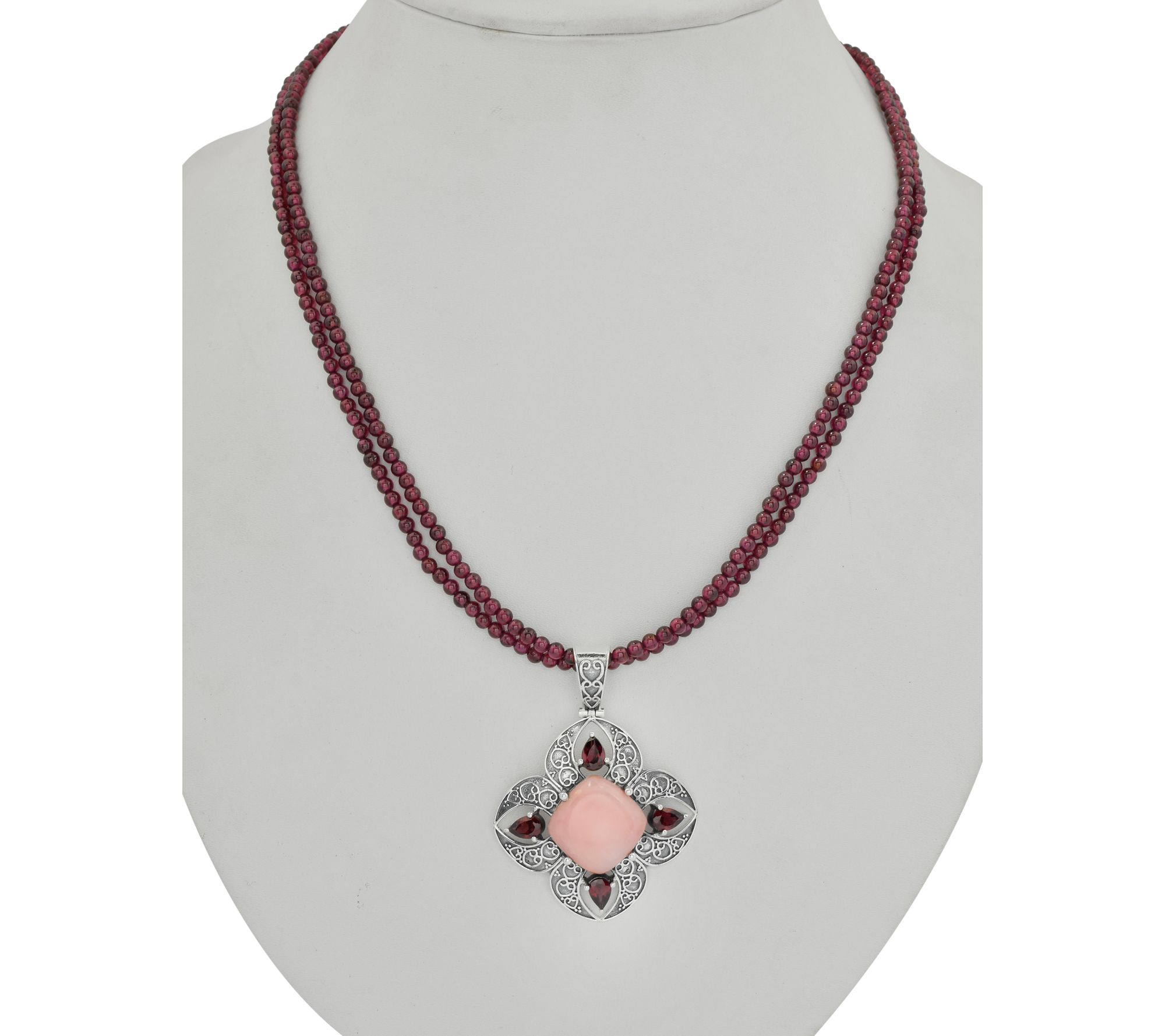 Artisan Crafted Sterling Multi-Gemstone Pendantw/ Bead Chain