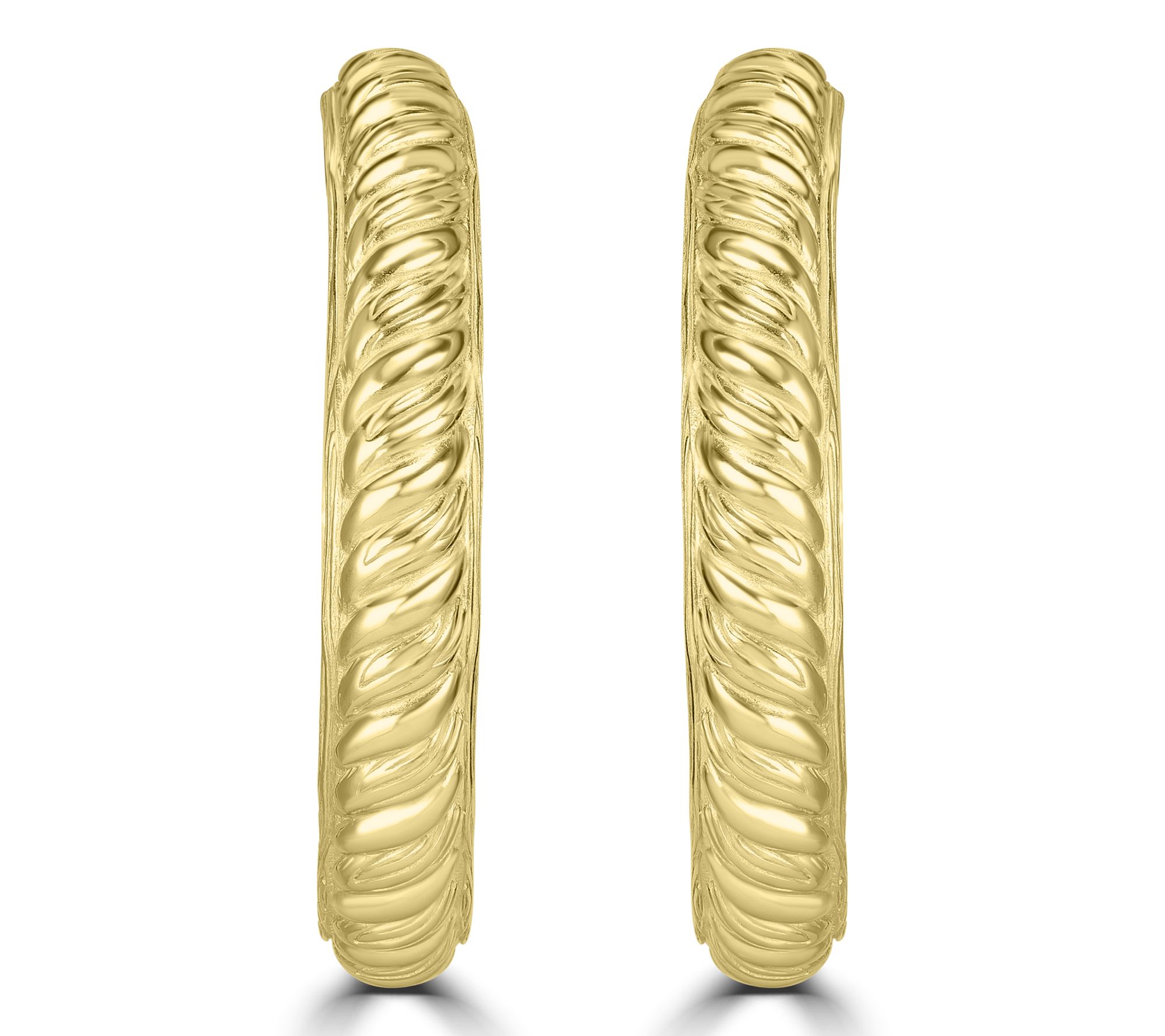 Christian James by Scott Grimes 14K Clad RippleHoop Earrings