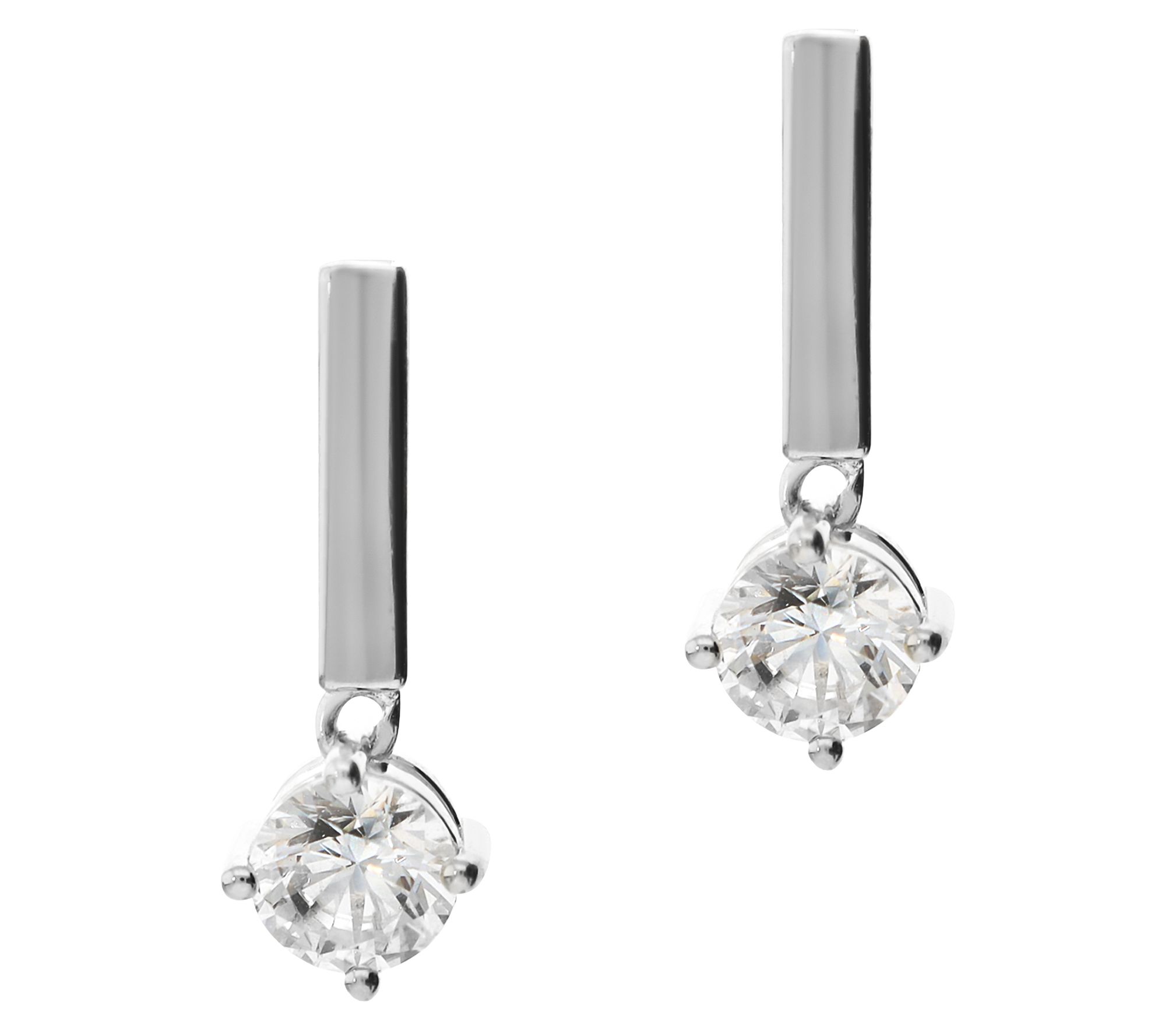 Diamonique 1.80 cttw Round Cut Dangle Earrings,Sterling