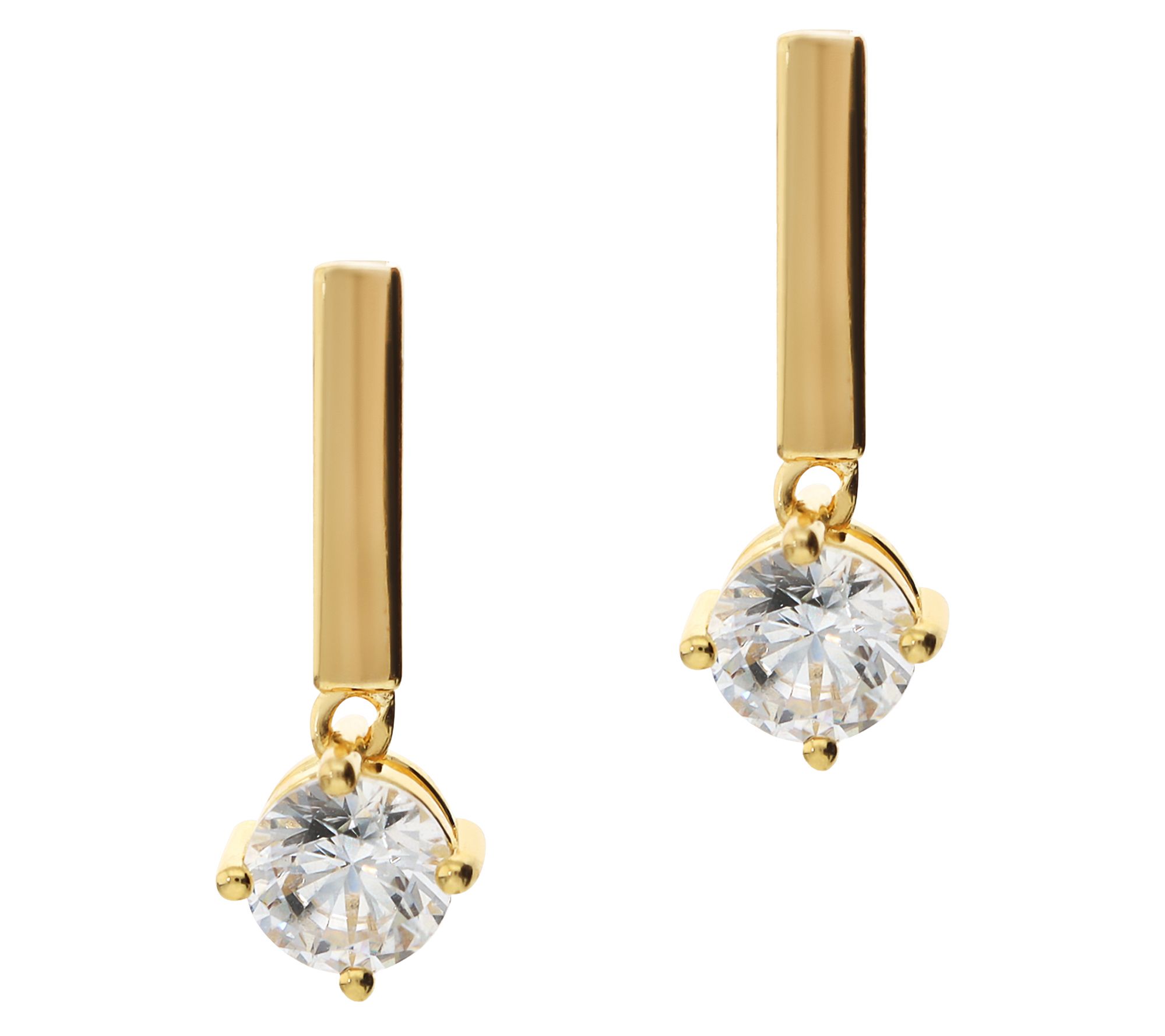 Diamonique 1.80 cttw Round Cut Dangle Earrings,Sterling