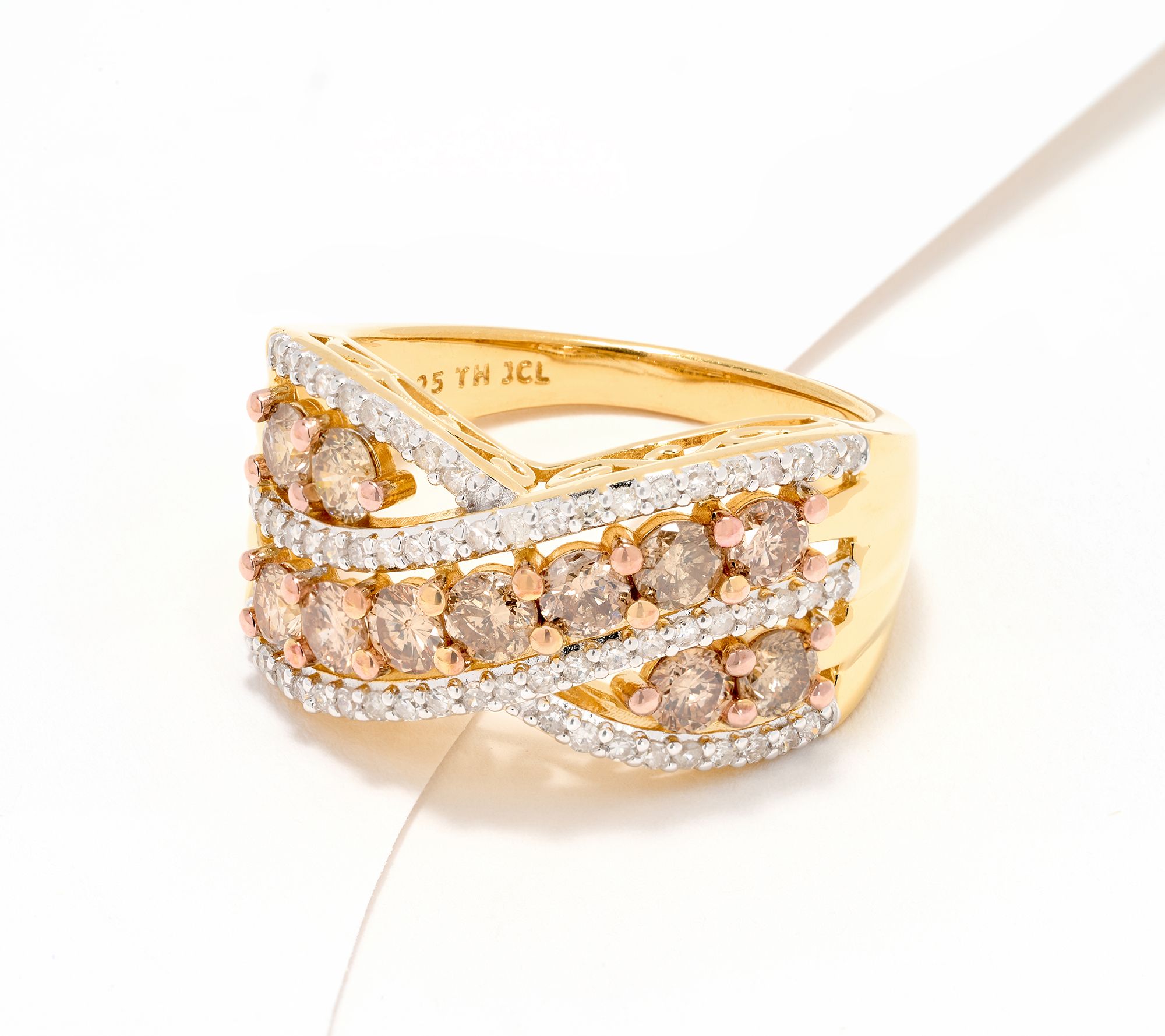 Affinity Diamonds Colored 1.55 cttw Highway Ring, 14K Plat