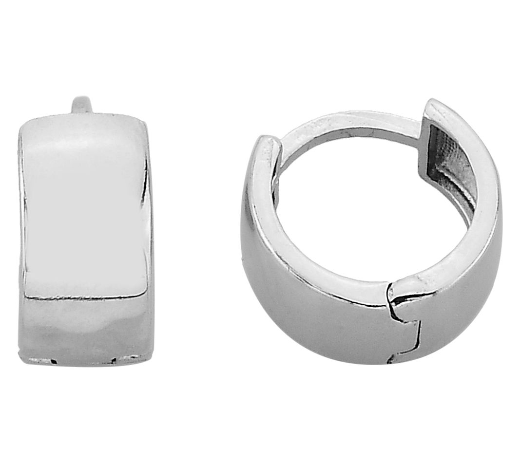 Silver Style Bold Huggie Hoop Earring, SterlingSilver