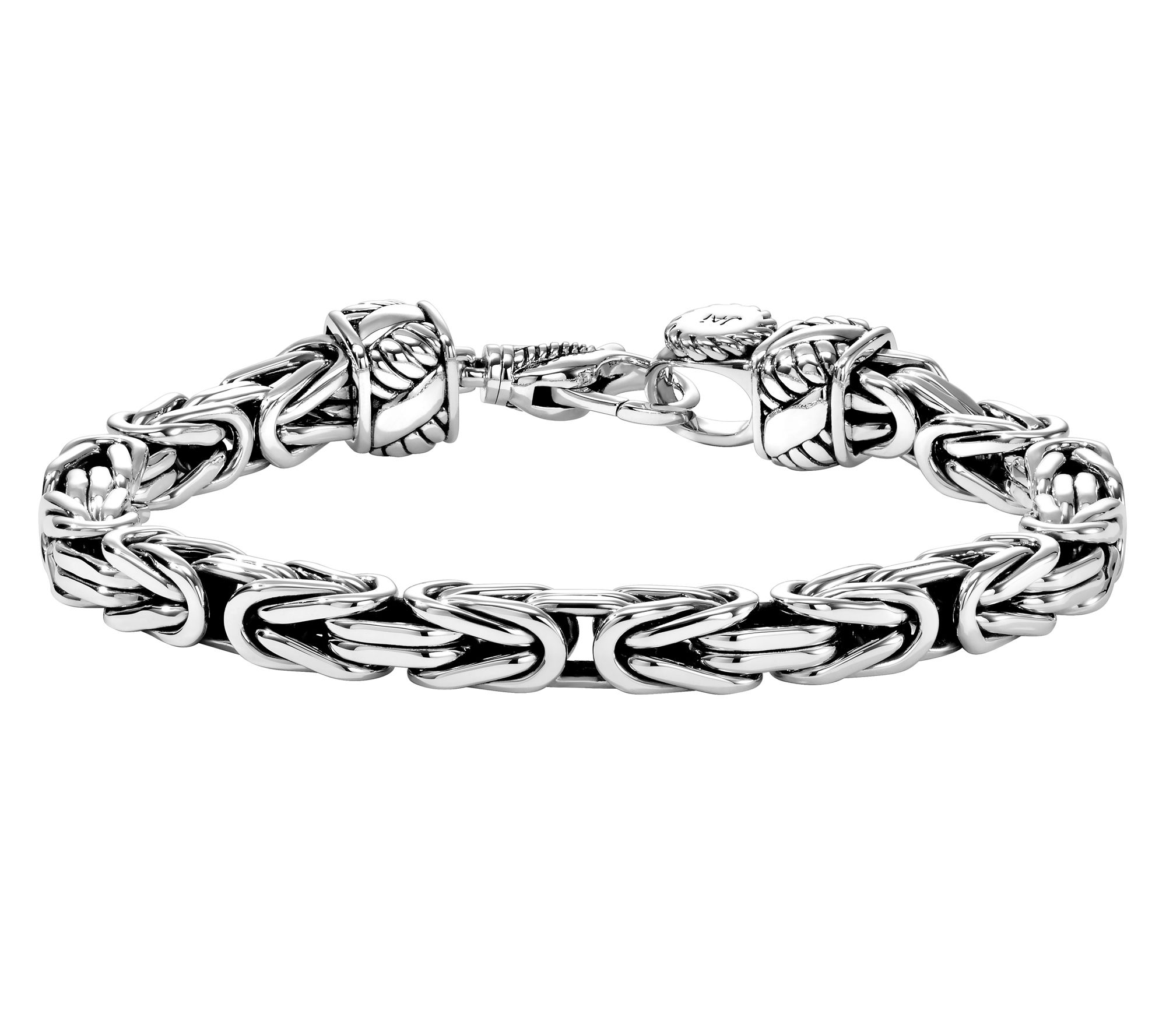JAI Sterling Silver 6.2mm Byzantine Bracelet