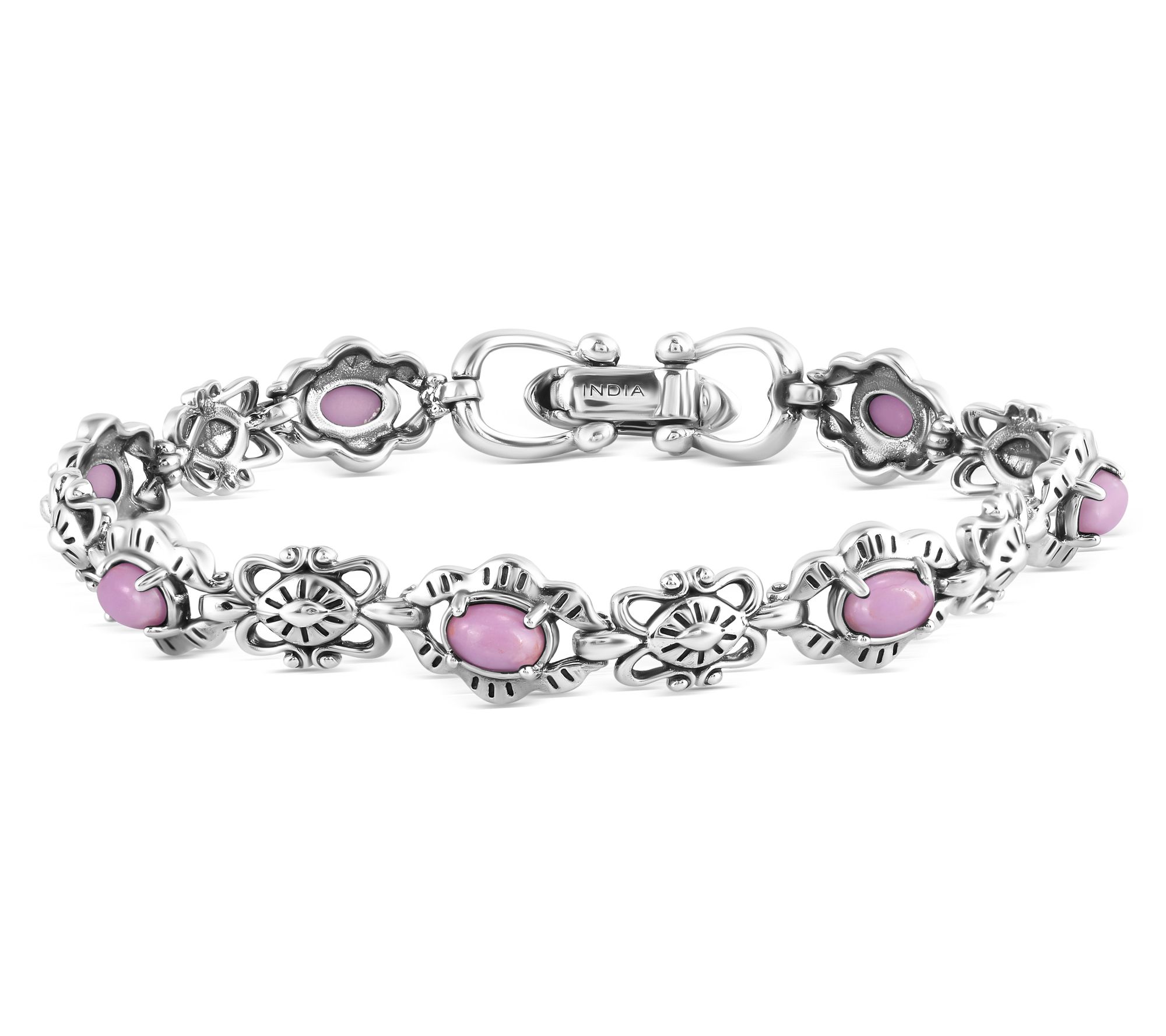 American West Sterling Oval Gemstone Tennis Bracelet