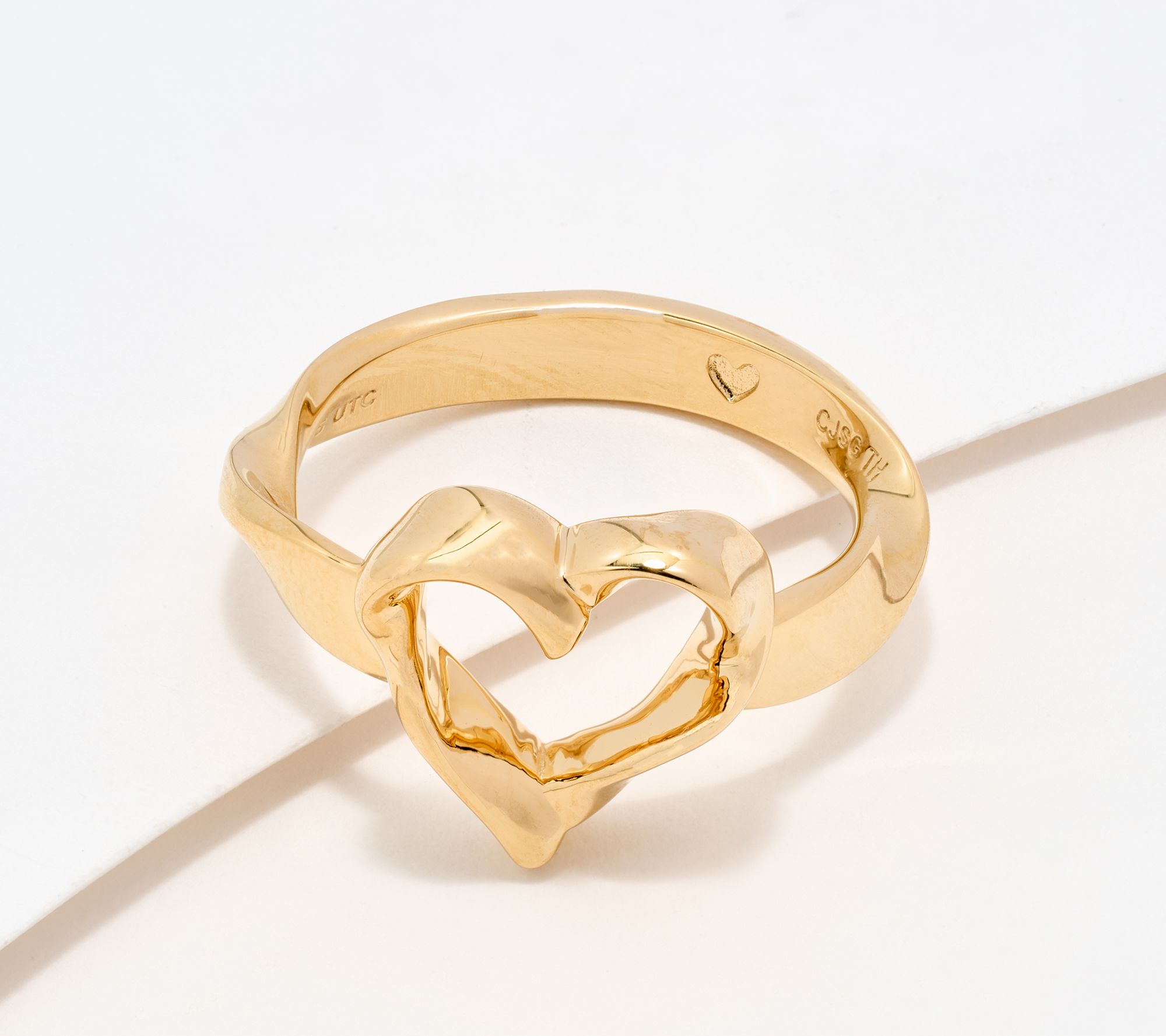 Christian James by Scott Grimes 14K Gold Clad Open Heart Ripple Ring