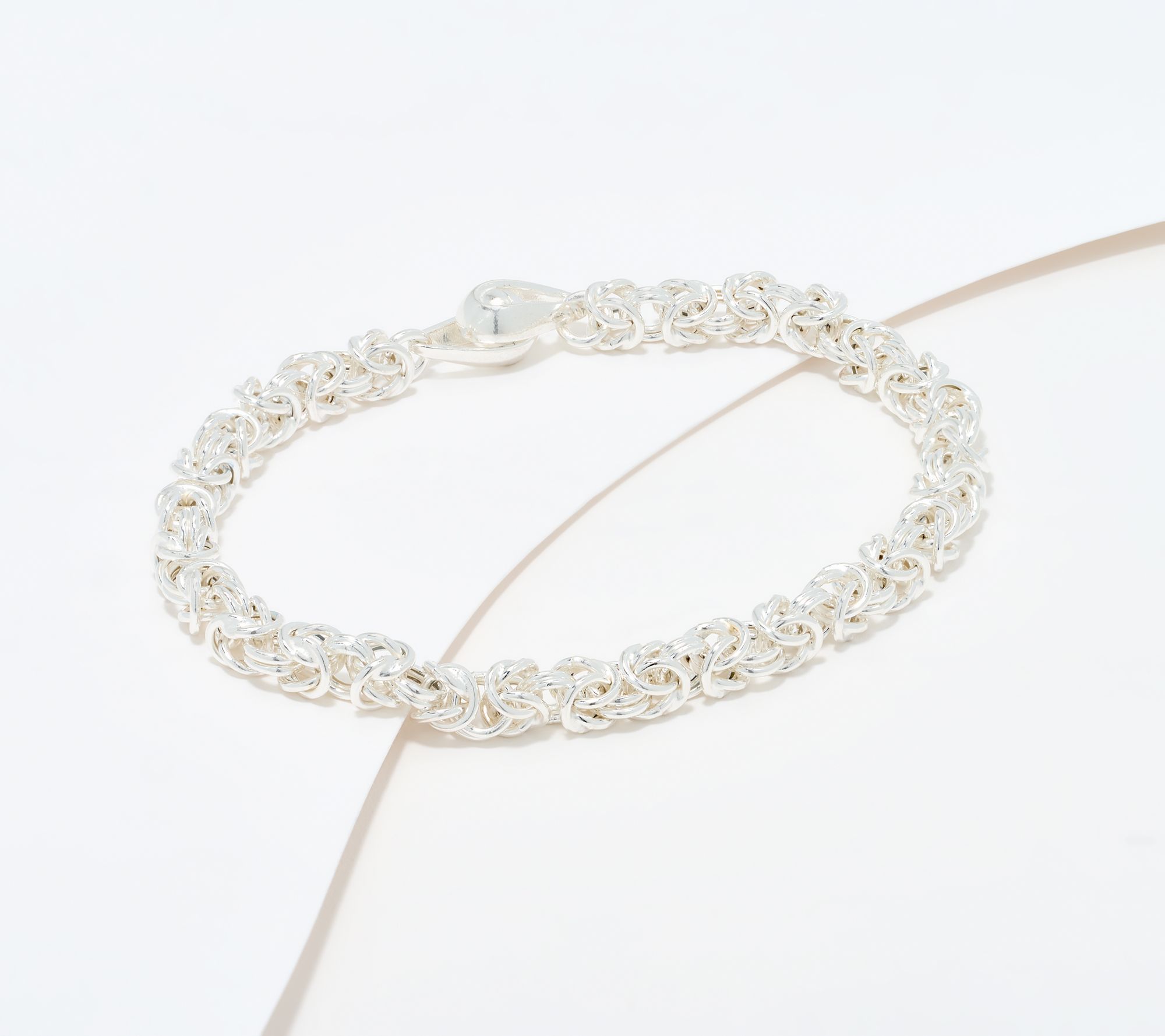 UltraFine 950 Silver Byzantine Chain Magnetic Clasp Bracelet