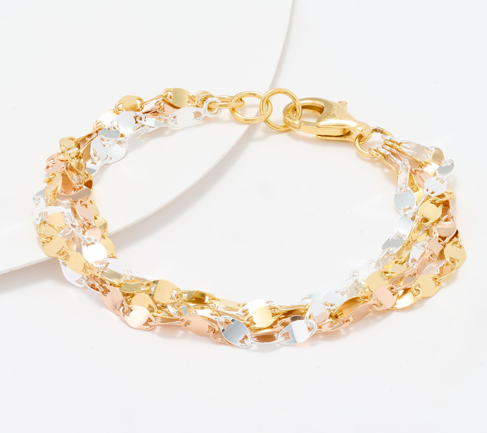 UltraFine 950 Silver Multi-Row Mirror Link Bracelet