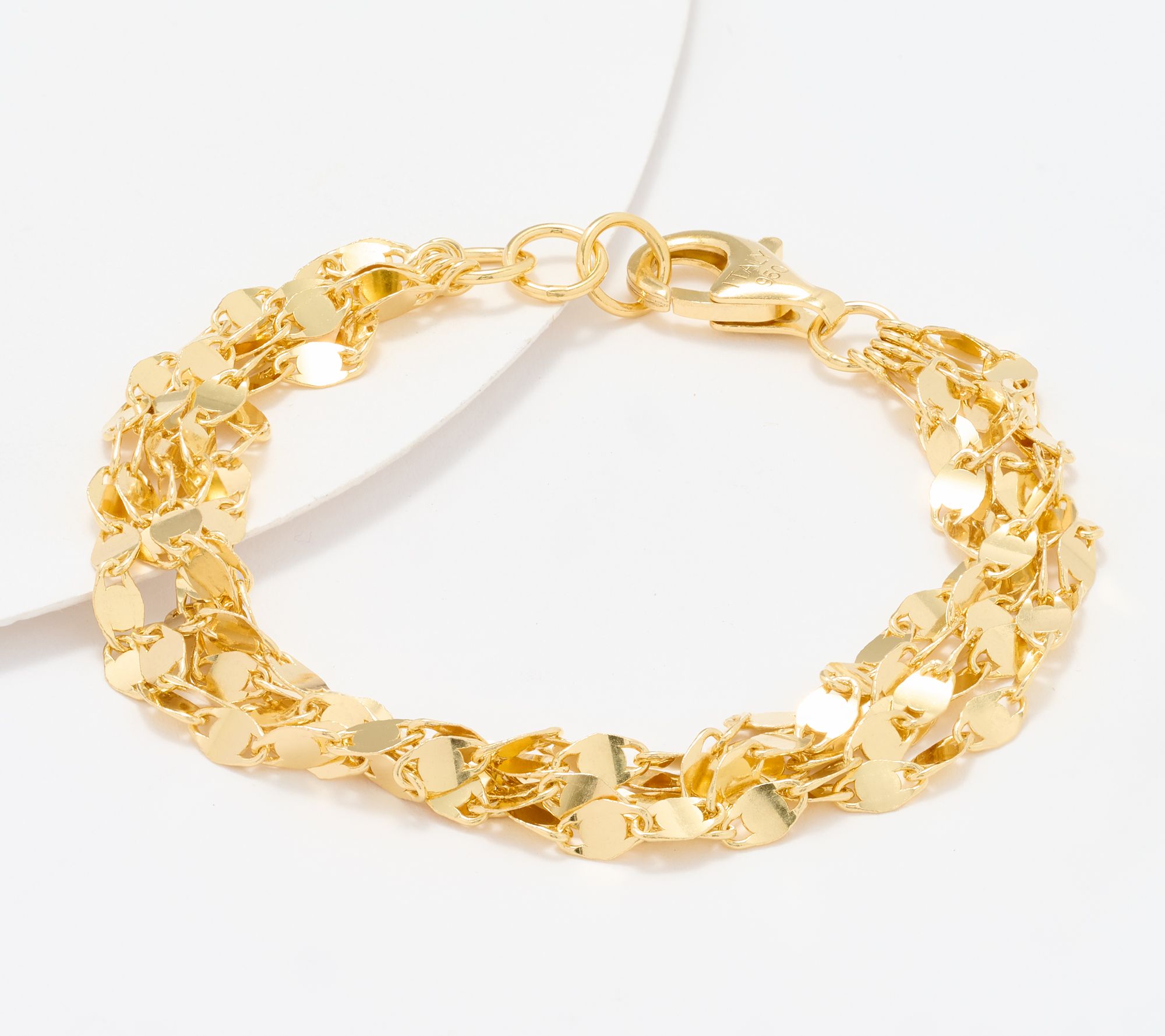 UltraFine 950 Silver Multi-Row Mirror Link Bracelet
