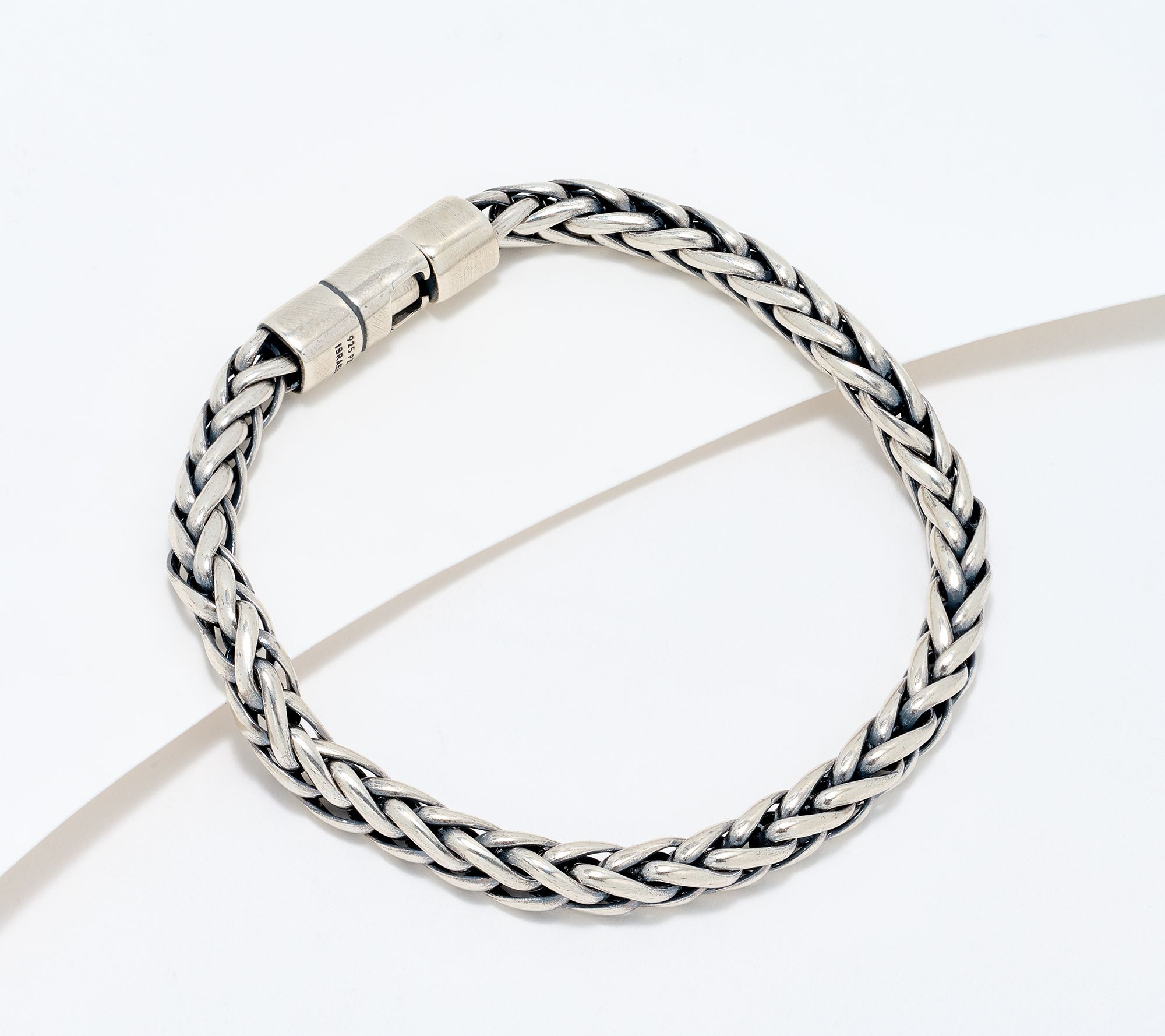 "As Is" Or Paz Sterling Braid Detail Magnet Closure Bracelet, 16.5g