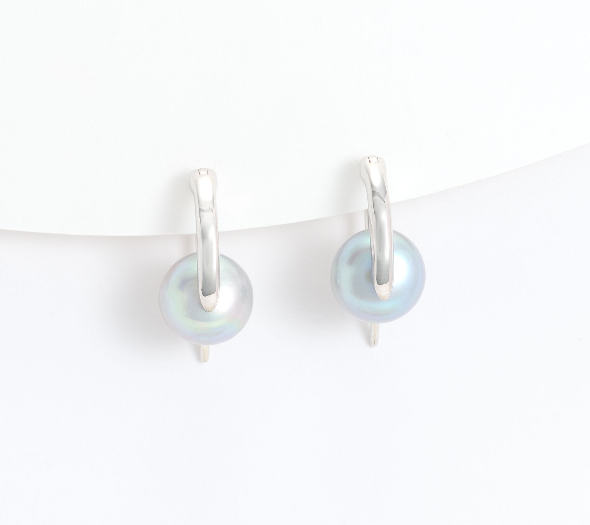 Honora Bronze Pearl Earrings Silver Plated