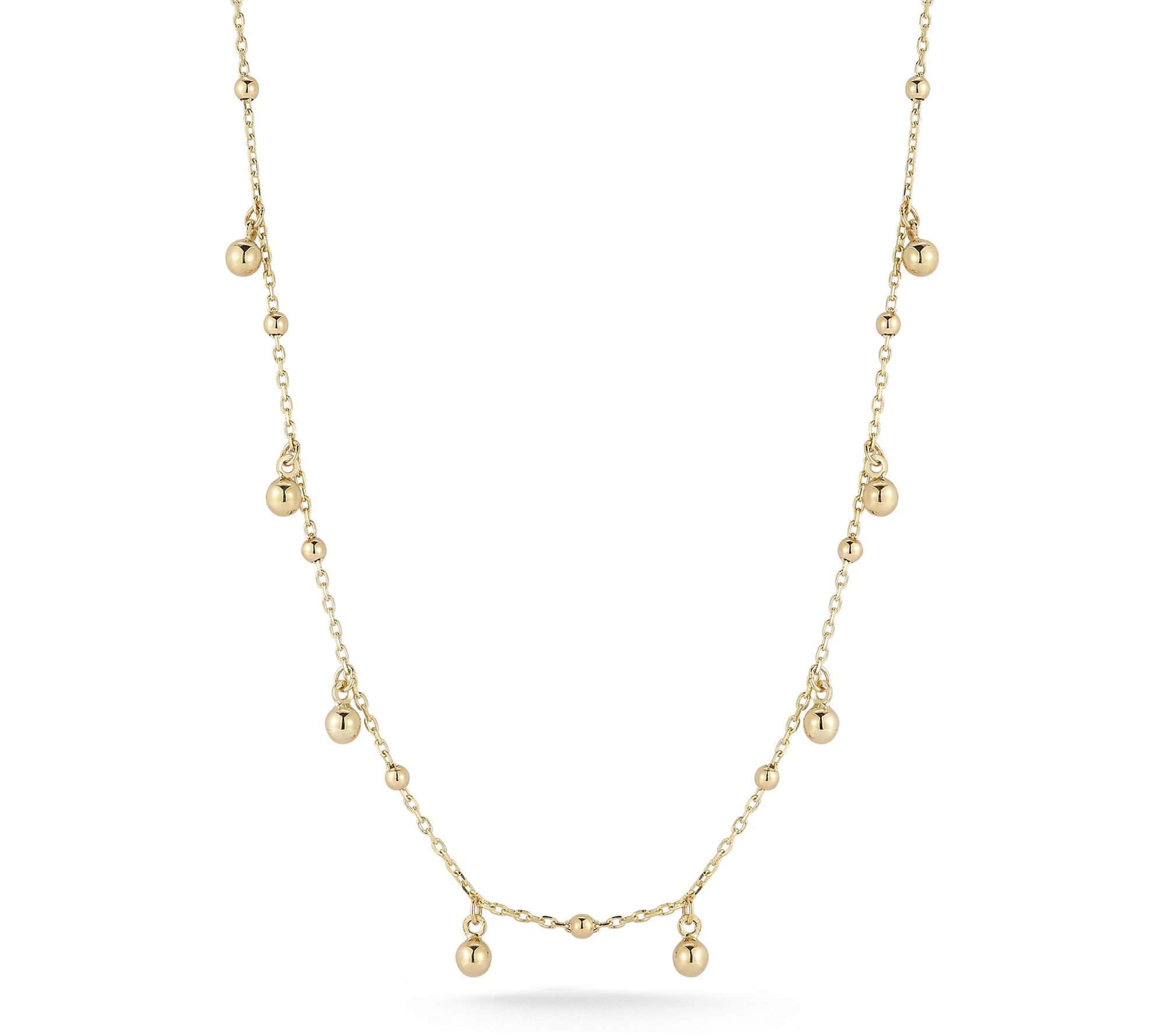 Luminosa Gold Ball Charm Necklace, 14K