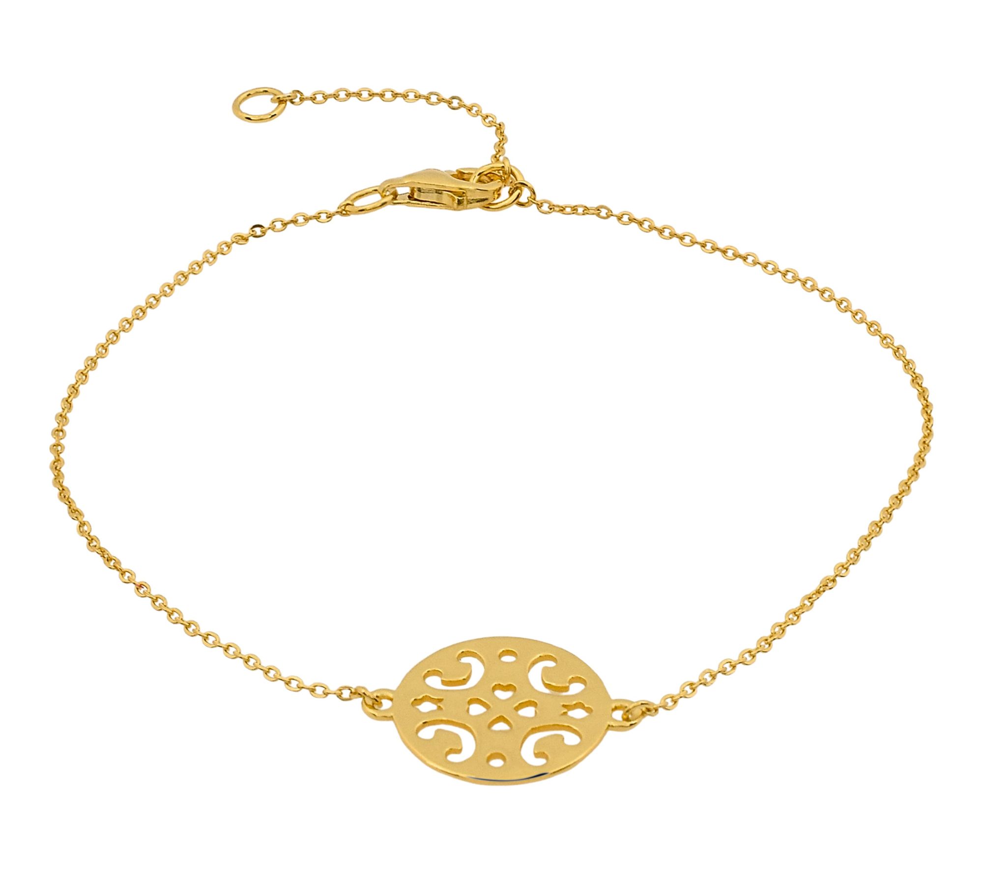 14K Gold Plated Open Work Station Bracelet
