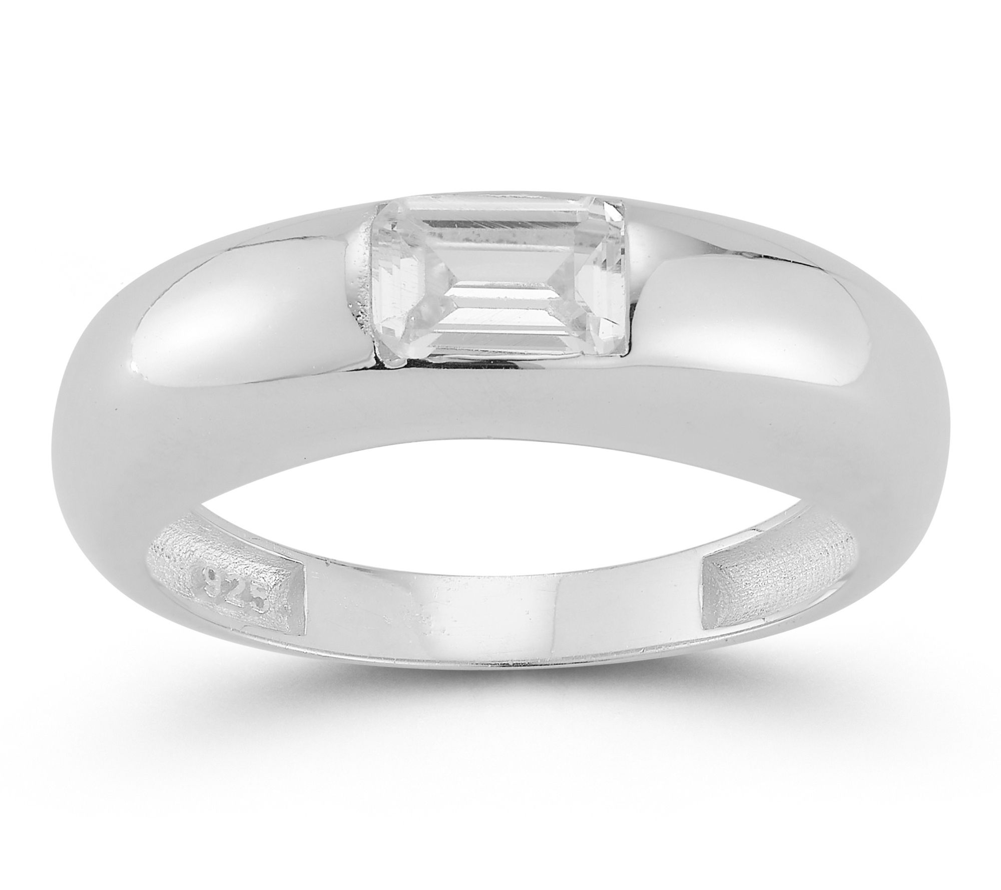 Sterlina Silver Emerald Cut Dome Ring, Sterling