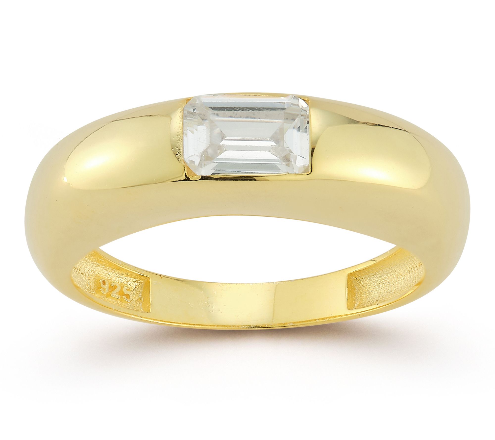 Sterlina Silver Emerald Cut Dome Ring, Sterling