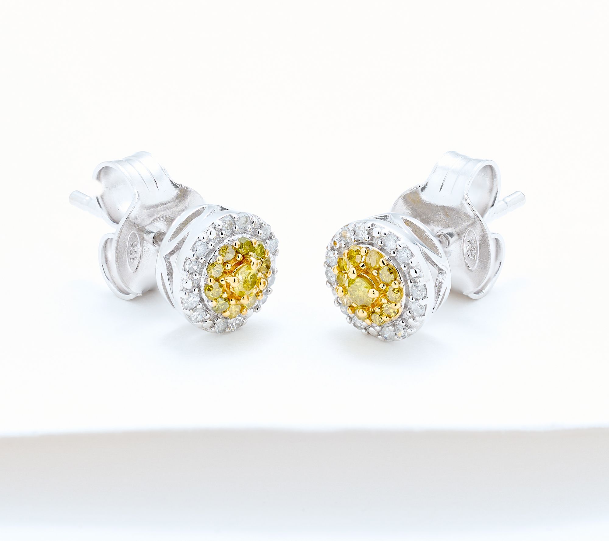  Affinity Diamonds 0.27 cttw Cluser with Double Halo Earrings