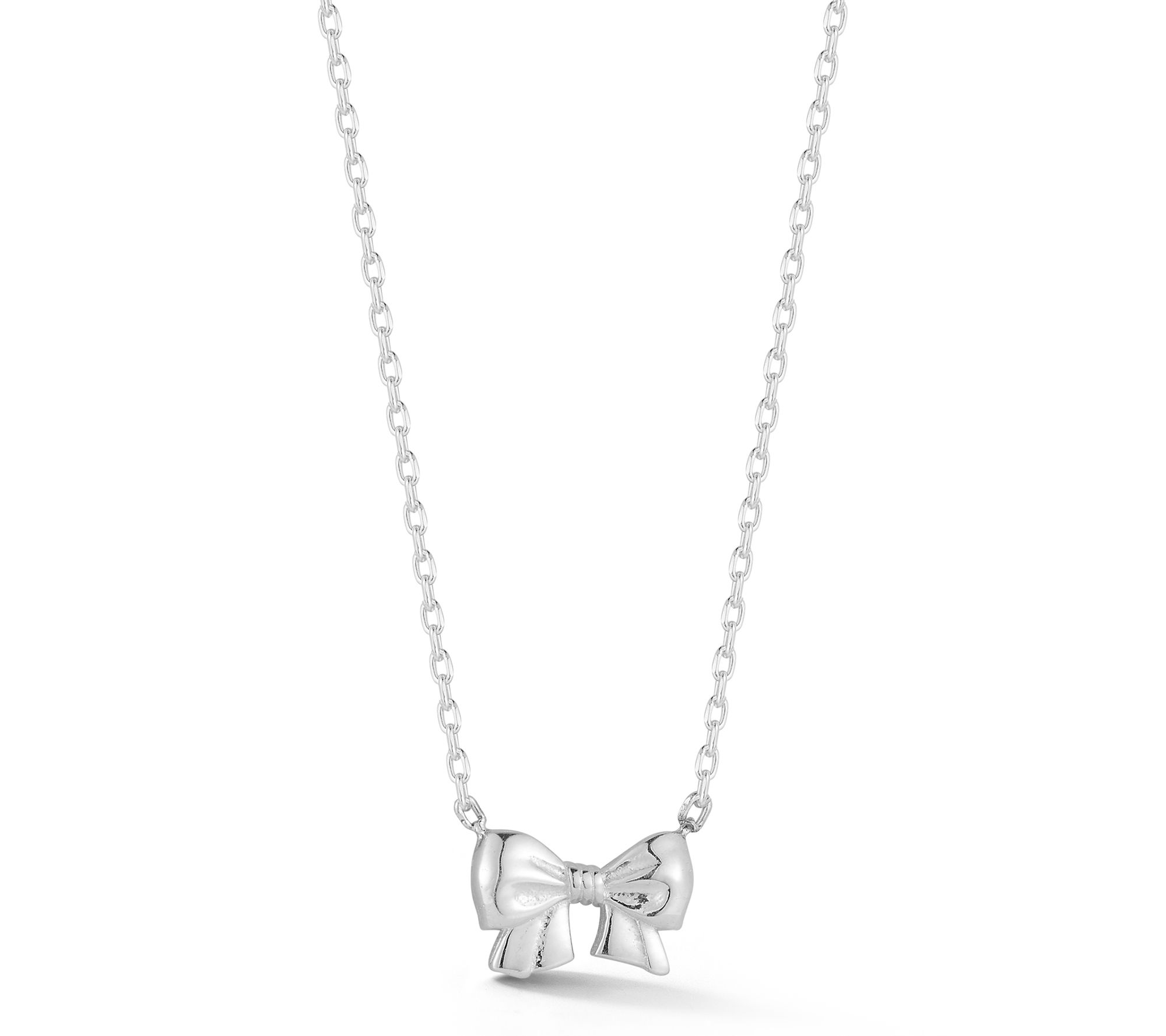 Sterlina Silver Dainty Bow Pendant w/ Chain, Strling