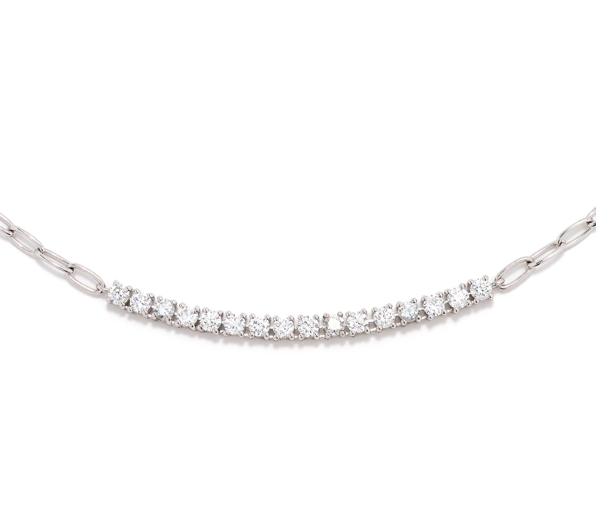 Fire Light Lab Grown Diamond 1.00 cttw Paperclip Necklace, Sterl